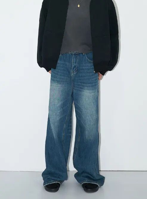 Handmade × Japanese Brand × Jean Pants Vintage loose versatile washed distressed baggy jeans Size US 32 / EU 48 - 2 Thumbnail
