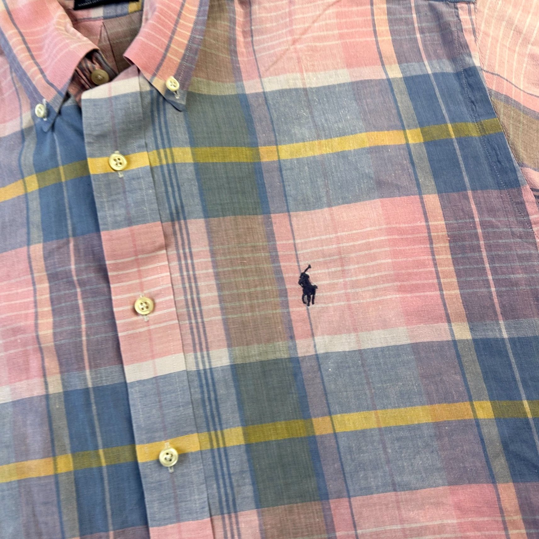 Ralph Lauren Ralph Lauren Shirt Mens Large Pink Plaid Madras Button Up Pony Shirt Size US L / EU 52-54 / 3 - 4 Thumbnail