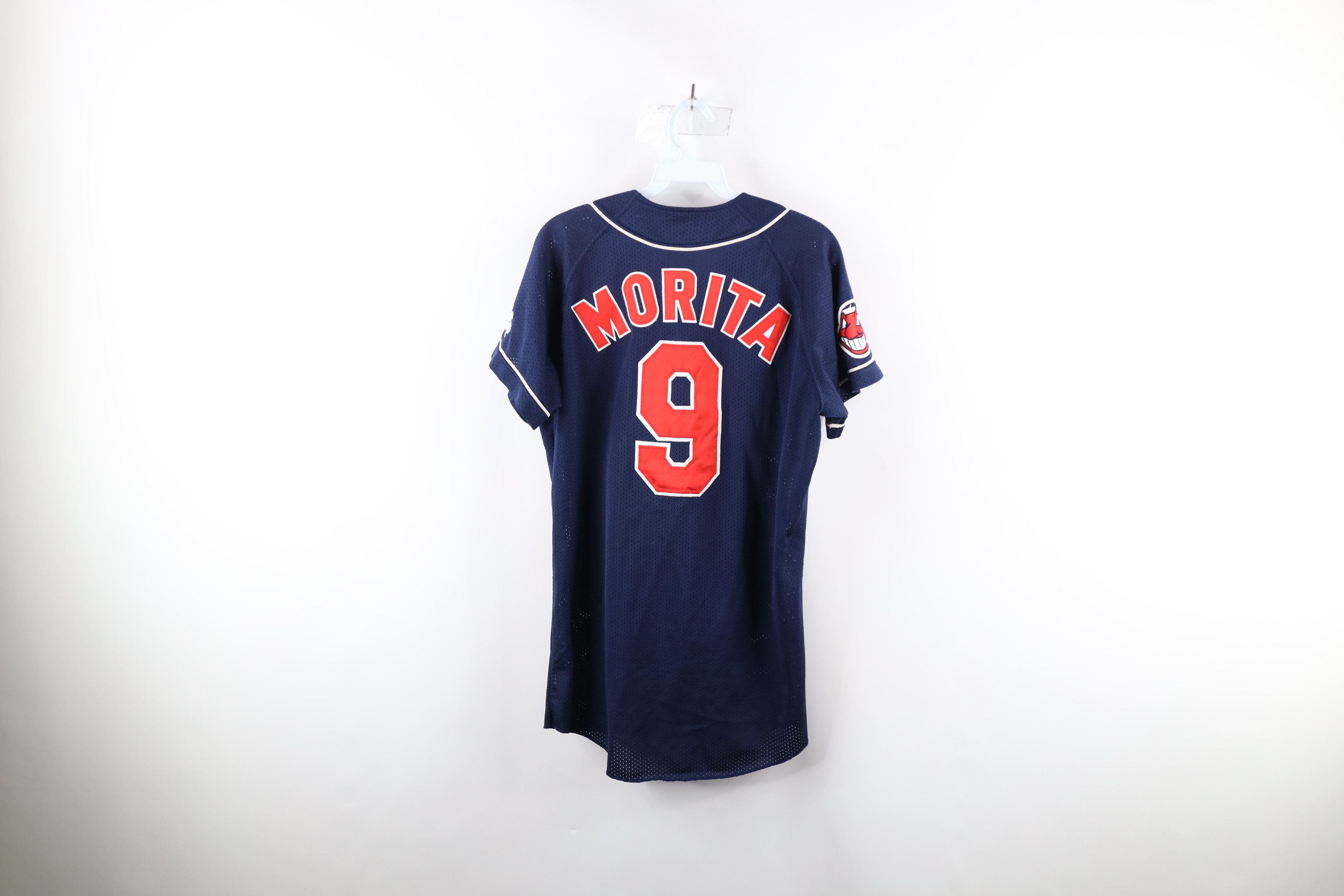 Mizuno × Vintage Vintage 90s Mizuno Cleveland Indians Baseball Jersey Blue #9 Size US S / EU 44-46 / 1 - 11 Thumbnail