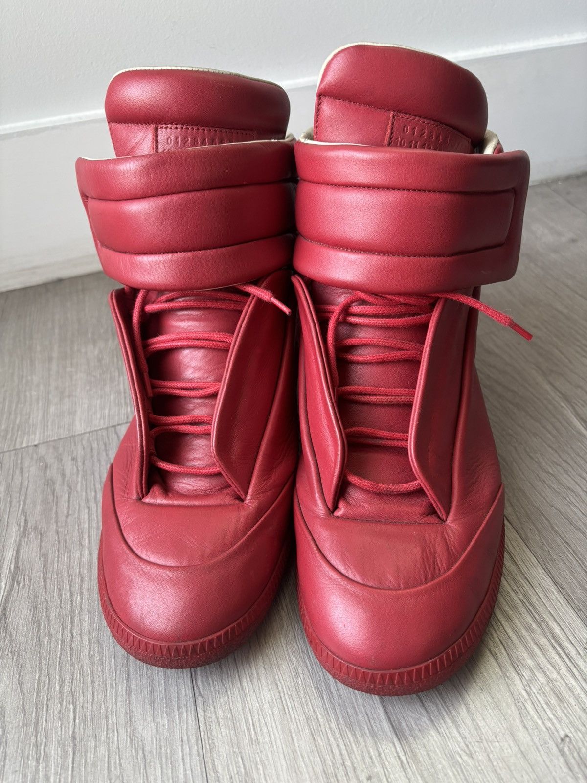 Maison Margiela Maison Margiela Future High Top Sneakers Triple Red 12 45 Size US 12 / EU 45 - 2 Thumbnail