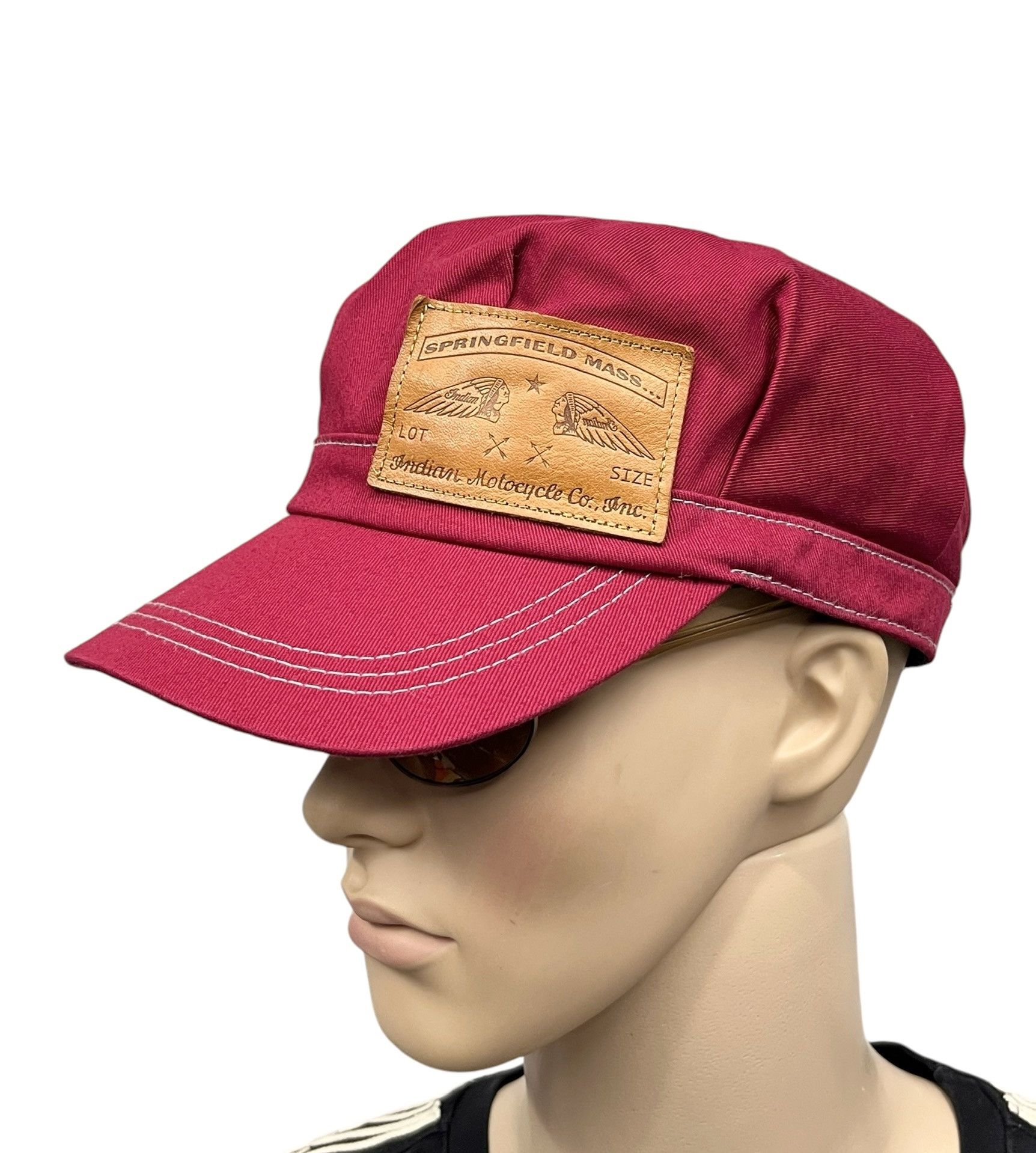 🔥Vintage INDIAN MOTOCYCLE Railroad Engineer Strapback Hat