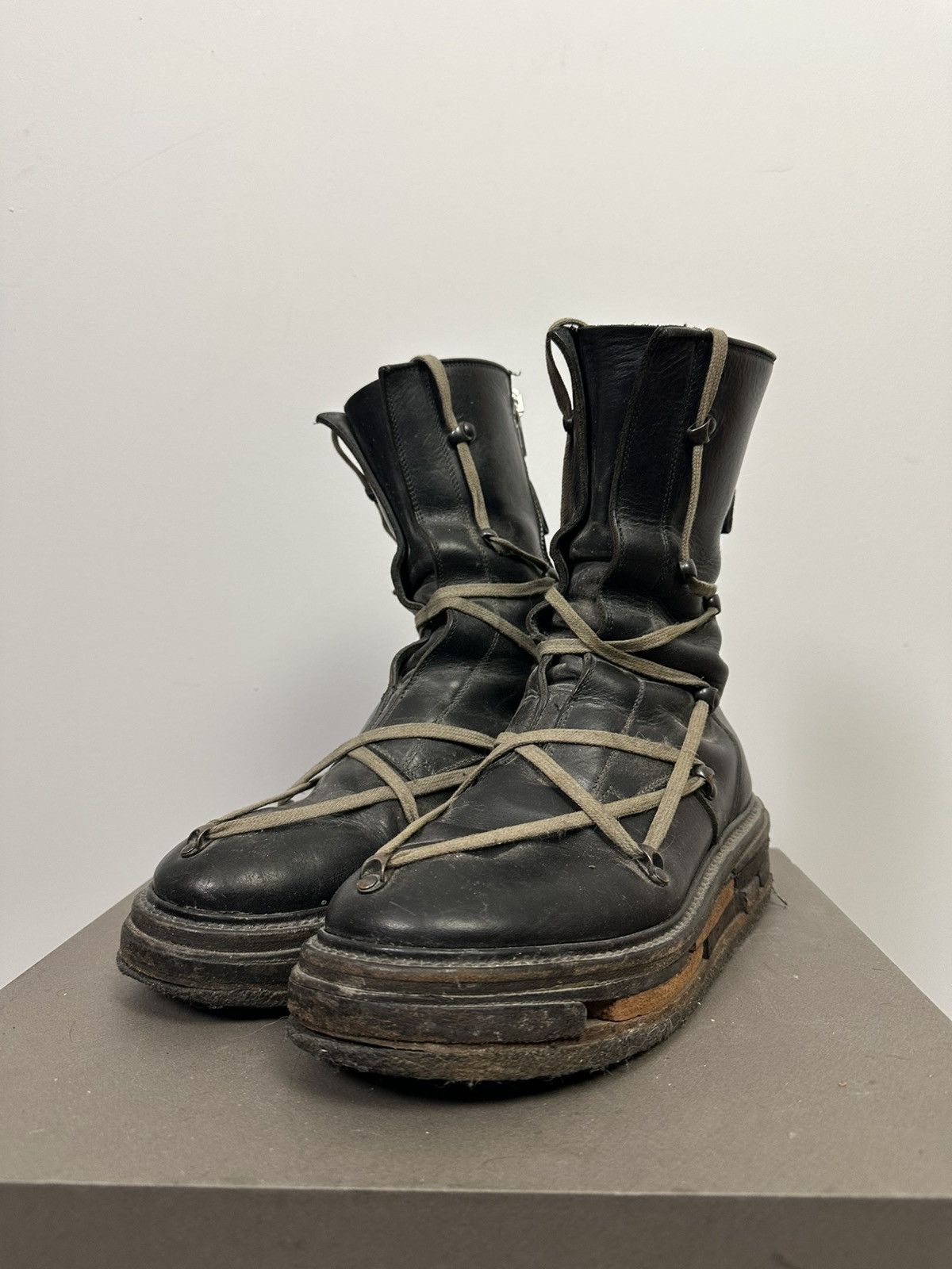 Rick Owens FW17 ‘GLITTER’ Pentalace Lego Boots Size US 9 / EU 42 - 1 Thumbnail
