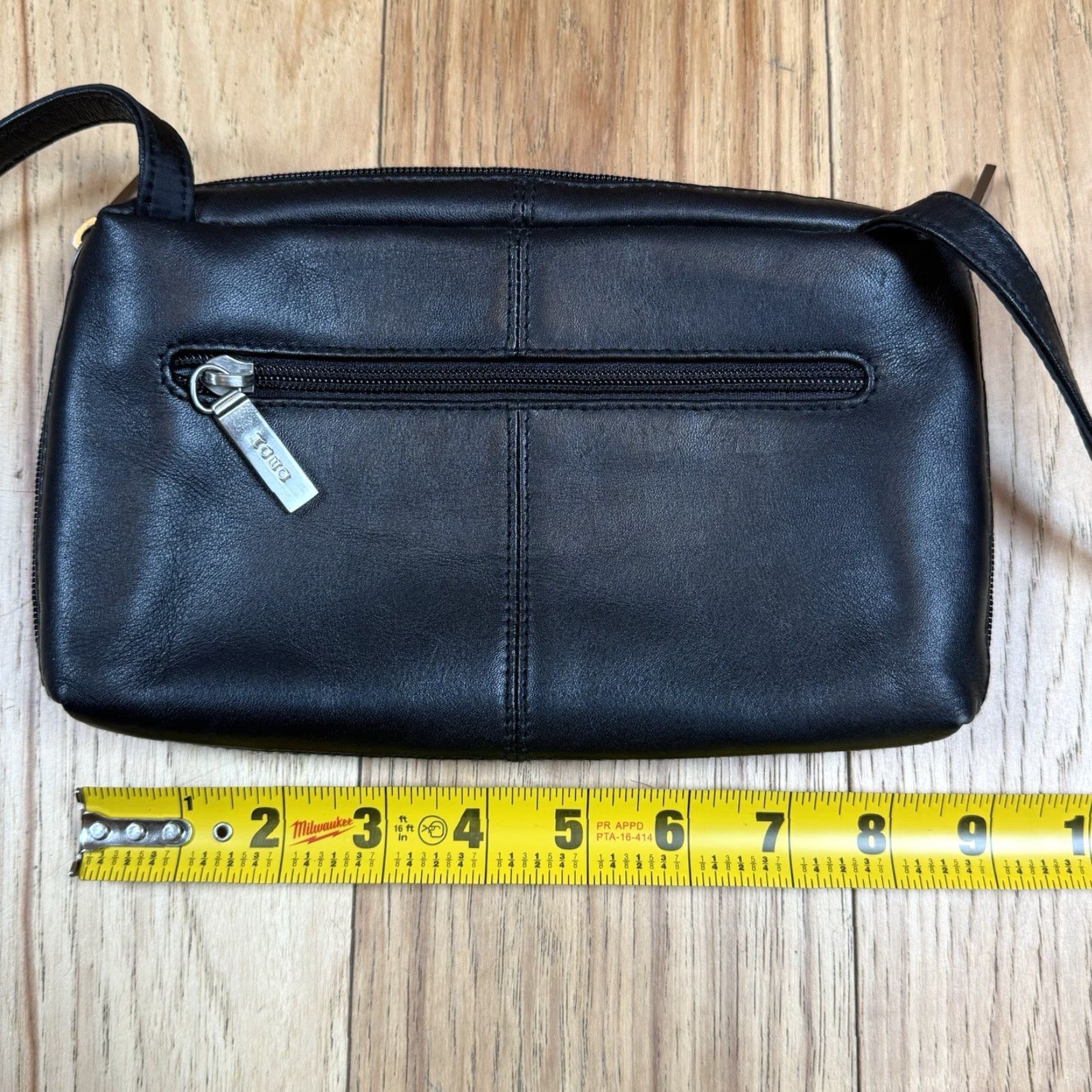 Vintage Hobo Black Pebbled Leather Crossbody Bag Purse Shoulder Bag Women Large Pebbles Crossbody Leather Bag Size ONE SIZE - 7 Thumbnail