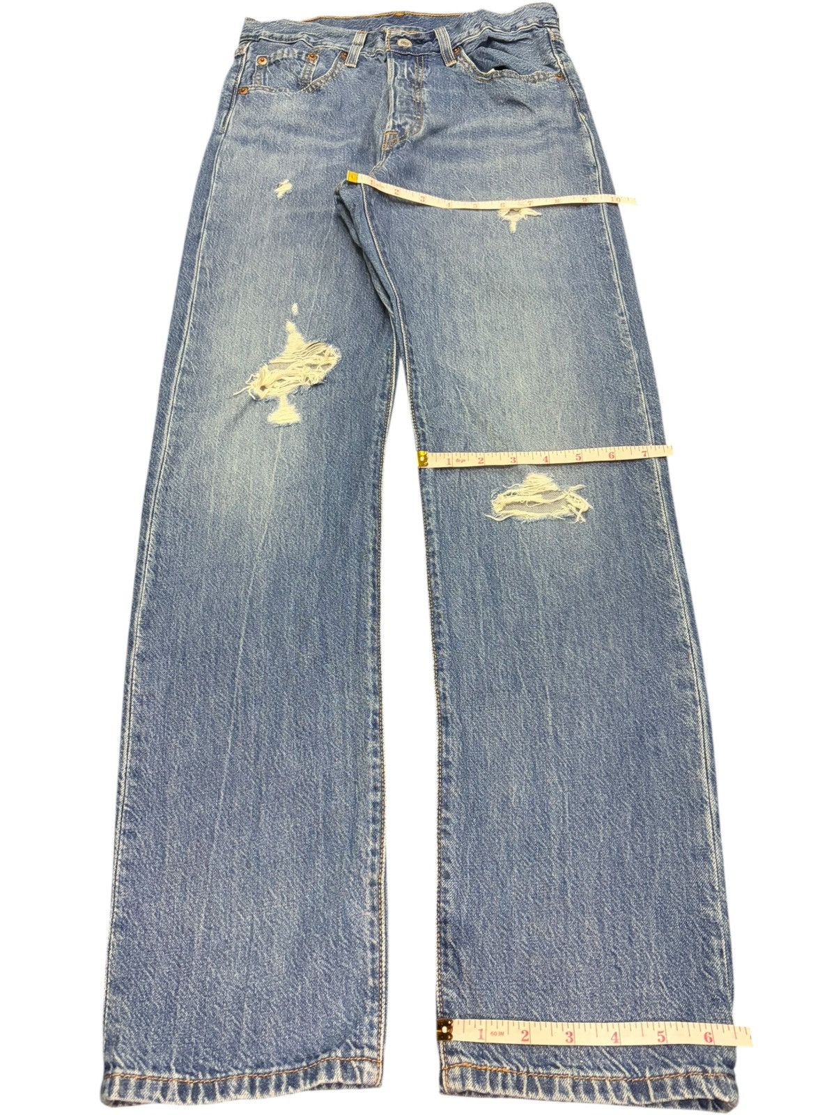 Levi's Vintage Y2K Levis 501 Faded Wash Distressed Jeans Size 27" / US 4 / IT 40 - 8 Thumbnail