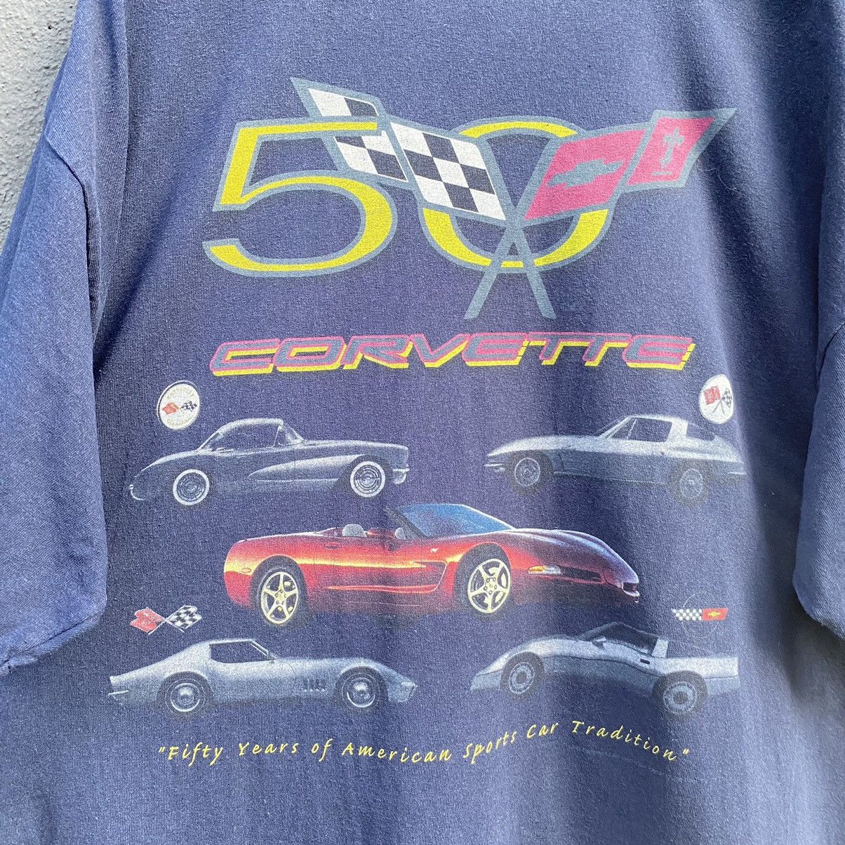 Vintage Thrashed Faded Vintage Y2K Corvette Chevrolet ERD GRUNGE TEE Size US XL / EU 56 / 4 - 3 Thumbnail