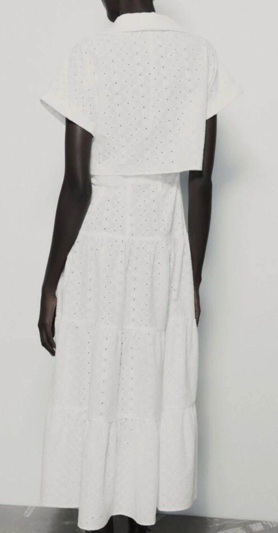 Zara ZARA Shirt Dress Cutwork Embroidery Midi White Tier size S Size S / US 4 / IT 40 - 8 Thumbnail