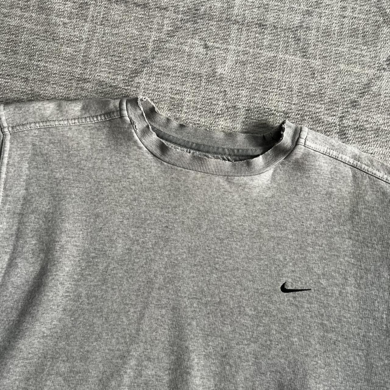 Nike Vintage 1990s Nike Grey Distressed Grunge Crewneck Sweater Size US M / EU 48-50 / 2 - 2 Thumbnail