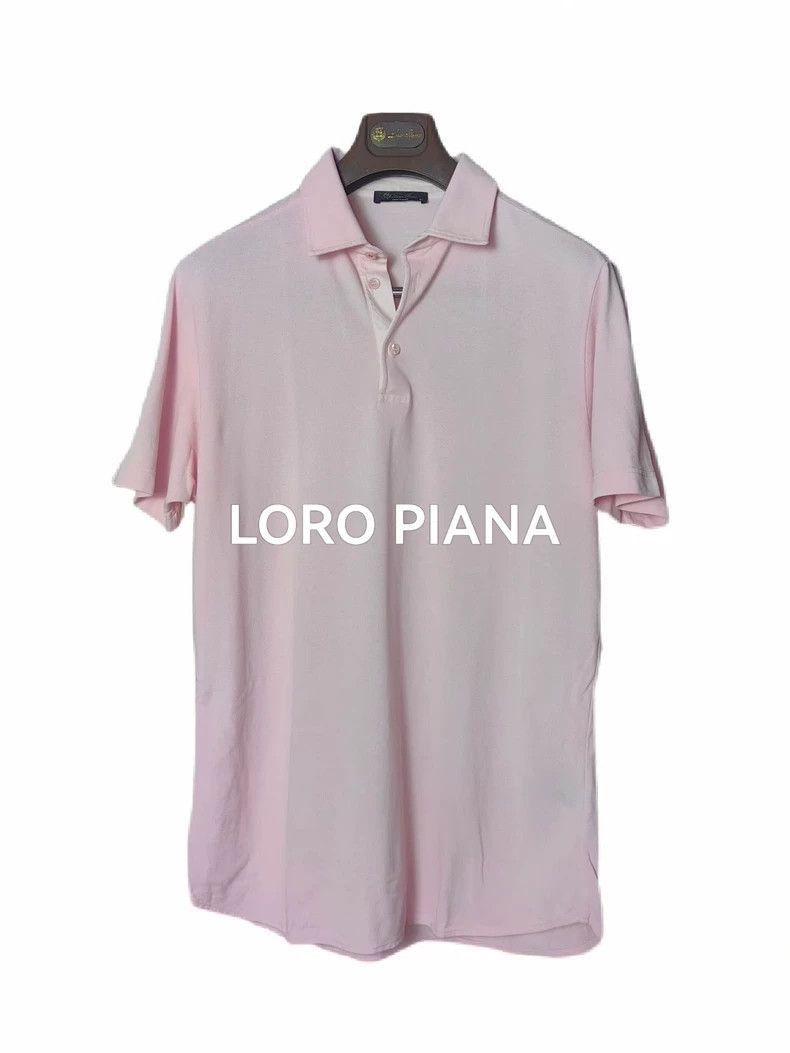 Ermenegildo Zegna Loro Piana Pink Short Sleeve Polo-2508 Size US XL / EU 56 / 4 - 1 Thumbnail
