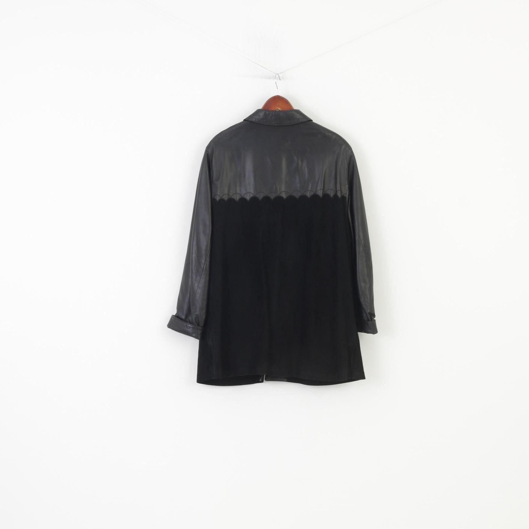Vintage Sergio Morini Women 48 XL Jacket Black Soft Leather 0050 Size XL / US 12-14 / IT 48-50 - 8 Thumbnail