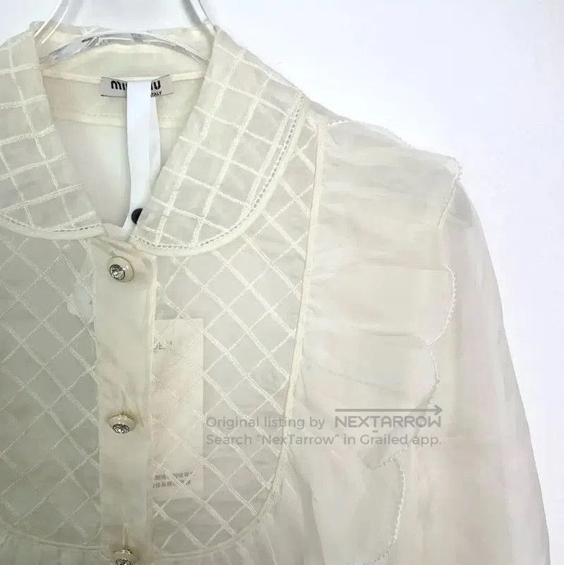 Miu Miu Miu Miu Women's Beige Cotton Blouse . Size XS / US 0-2 / IT 36-38 - 3 Thumbnail