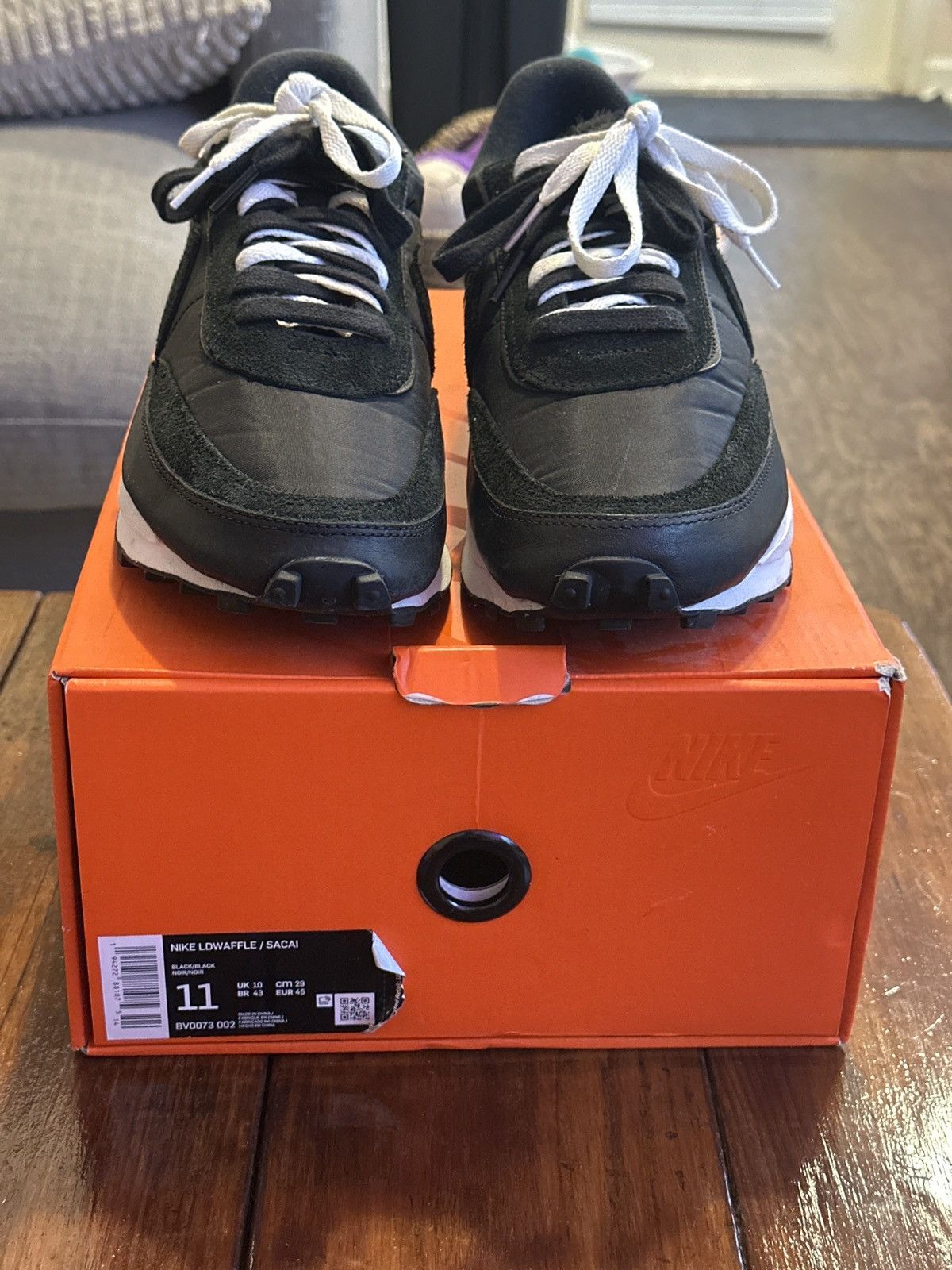 Nike × Sacai Nike Sacai LD Waffle Black Nylon Size US 11 / EU 44 - 7 Thumbnail
