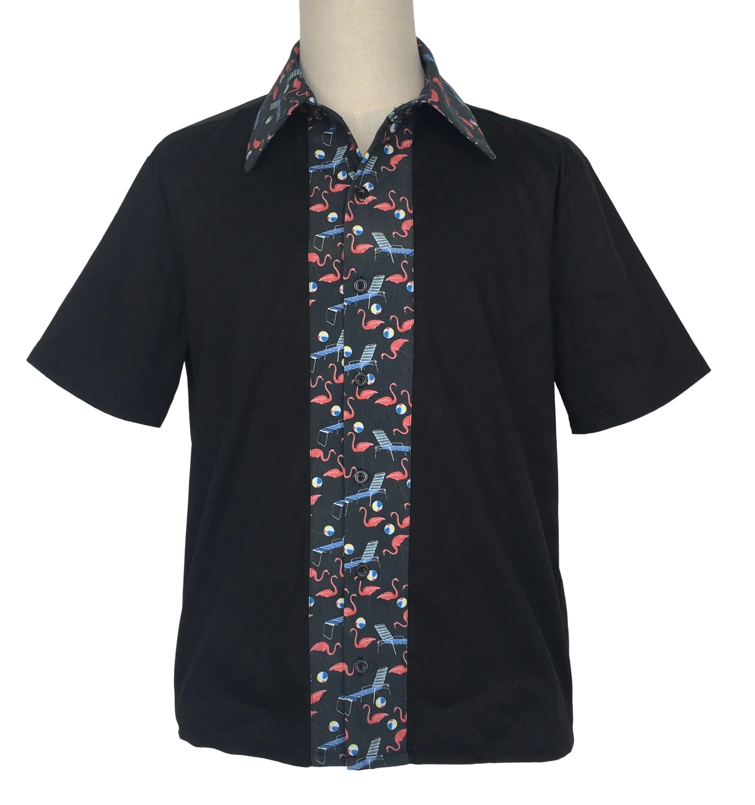 Other Men shirt short sleeves flamingo pattern casual tops Size US L / EU 52-54 / 3 - 1 Thumbnail