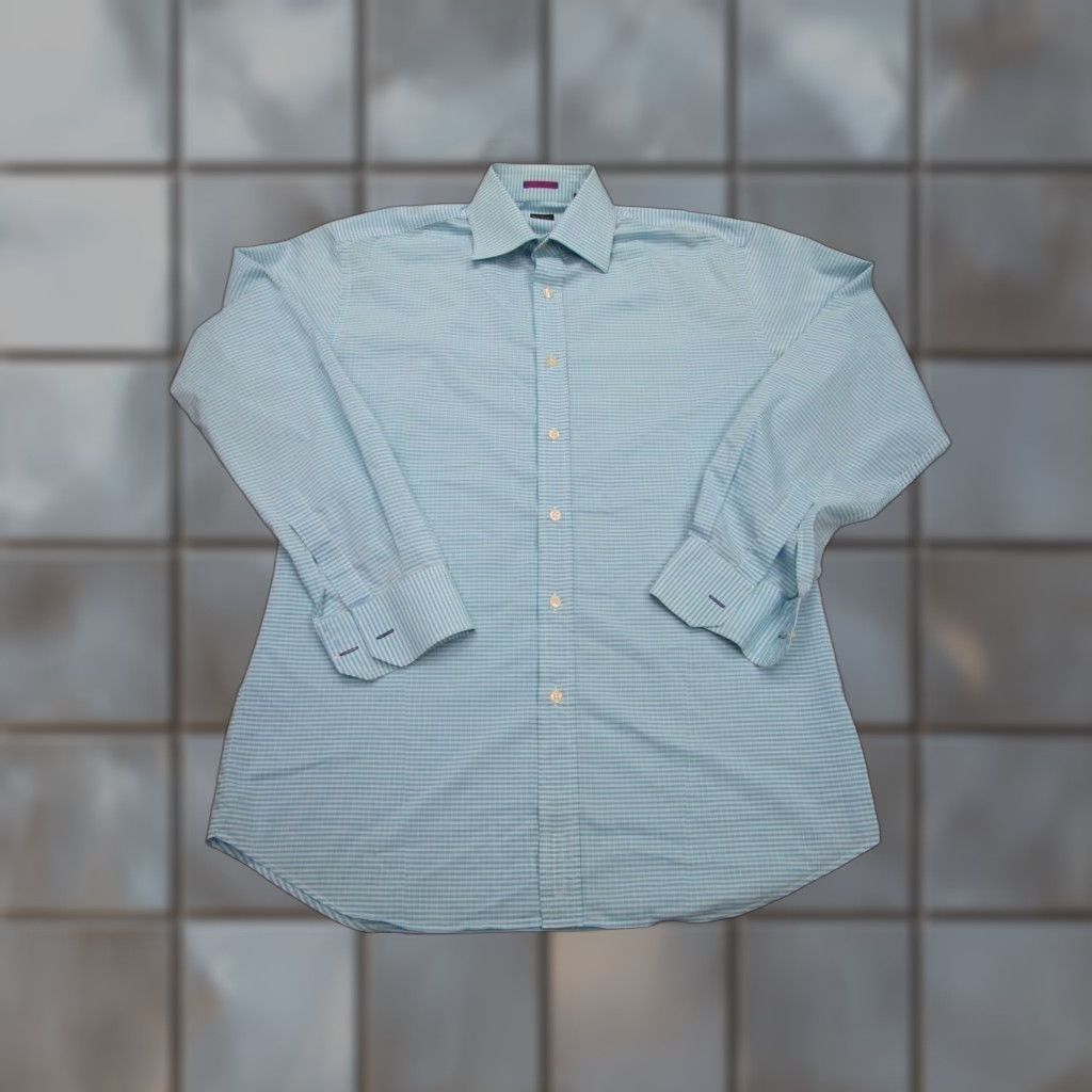 Paul Smith Paul Smith Shirt Mens Medium Large Blue Gingham Check Plaid 15.5 39Adult Italy Cotton Button-Up Long Sleeve Casual Mens Regular Vintage? No Size US M / EU 48-50 / 2 - 1 Thumbnail