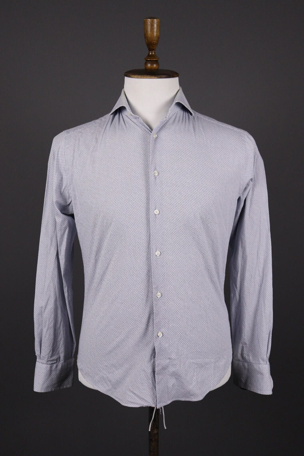 Designer Bottega del Sarto Slim Fit Blue Button Down Shirt Size 39 Size US M / EU 48-50 / 2 - 1 Thumbnail