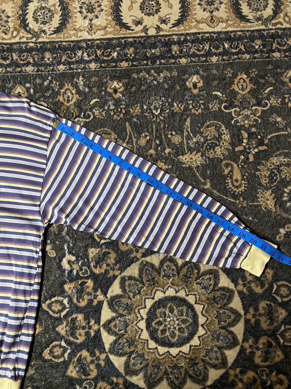 Japanese Brand × Vintage Vintage Mario Valentino Striped Long Sleeve Size US M / EU 48-50 / 2 - 7 Thumbnail