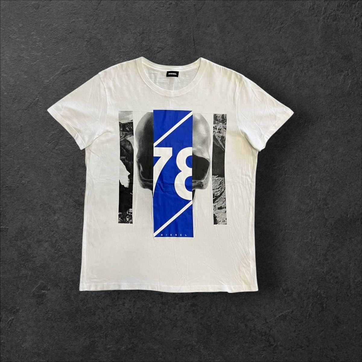 Diesel × Vintage Vintage Diesel Skull Geometric Cotton T shirt White Tee Size US XL / EU 56 / 4 - 1 Thumbnail