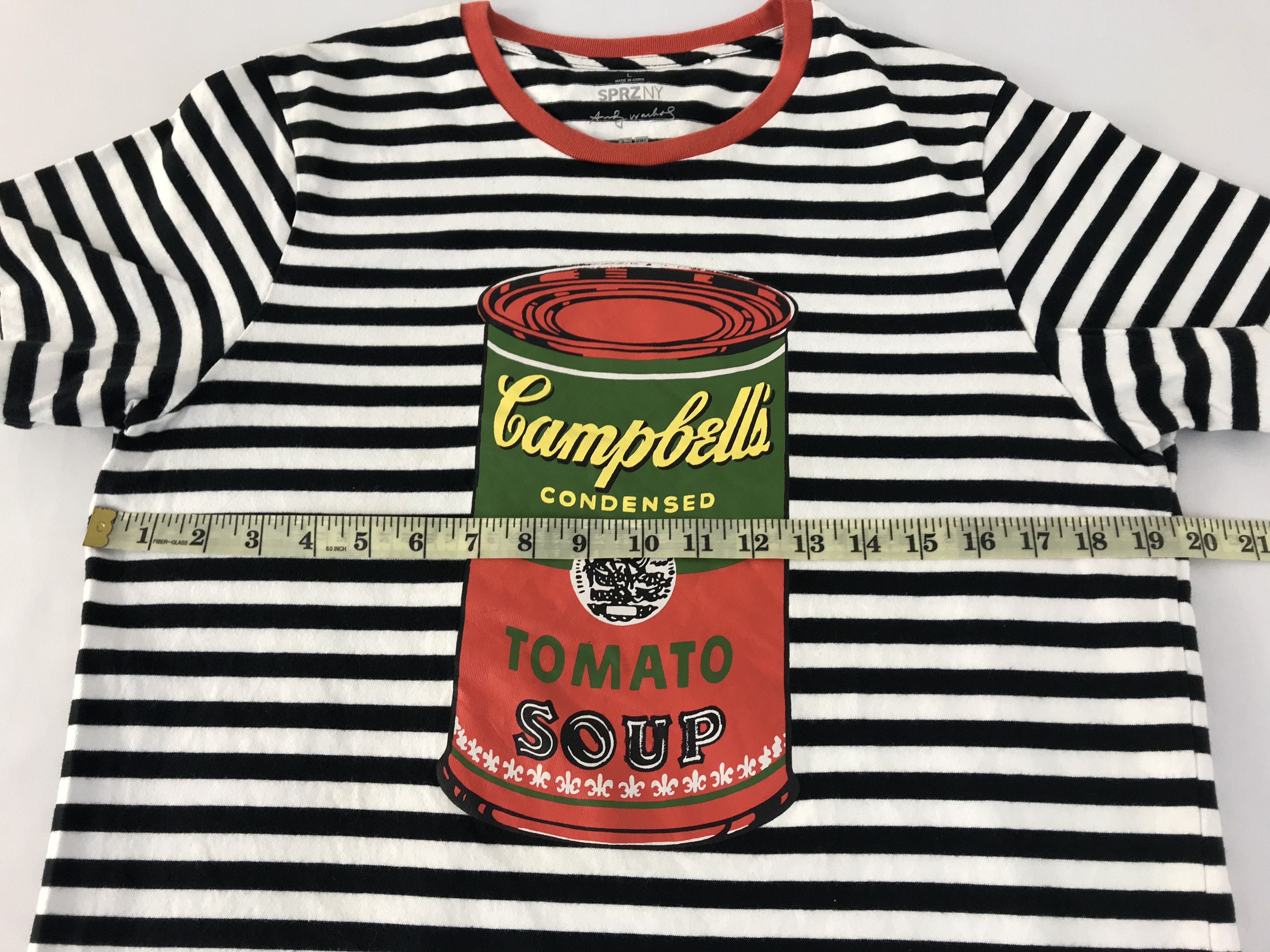 Andy Warhol Andy Warhol Campbell Tomato Soup Striped Printed Tee Size US M / EU 48-50 / 2 - 8 Thumbnail