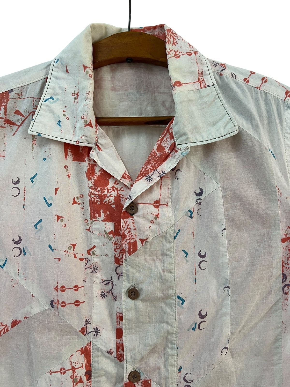 Marithe + Francois Girbaud 2000s MFG Reworked Art Printed Button Shirt Size US M / EU 48-50 / 2 - 7 Thumbnail