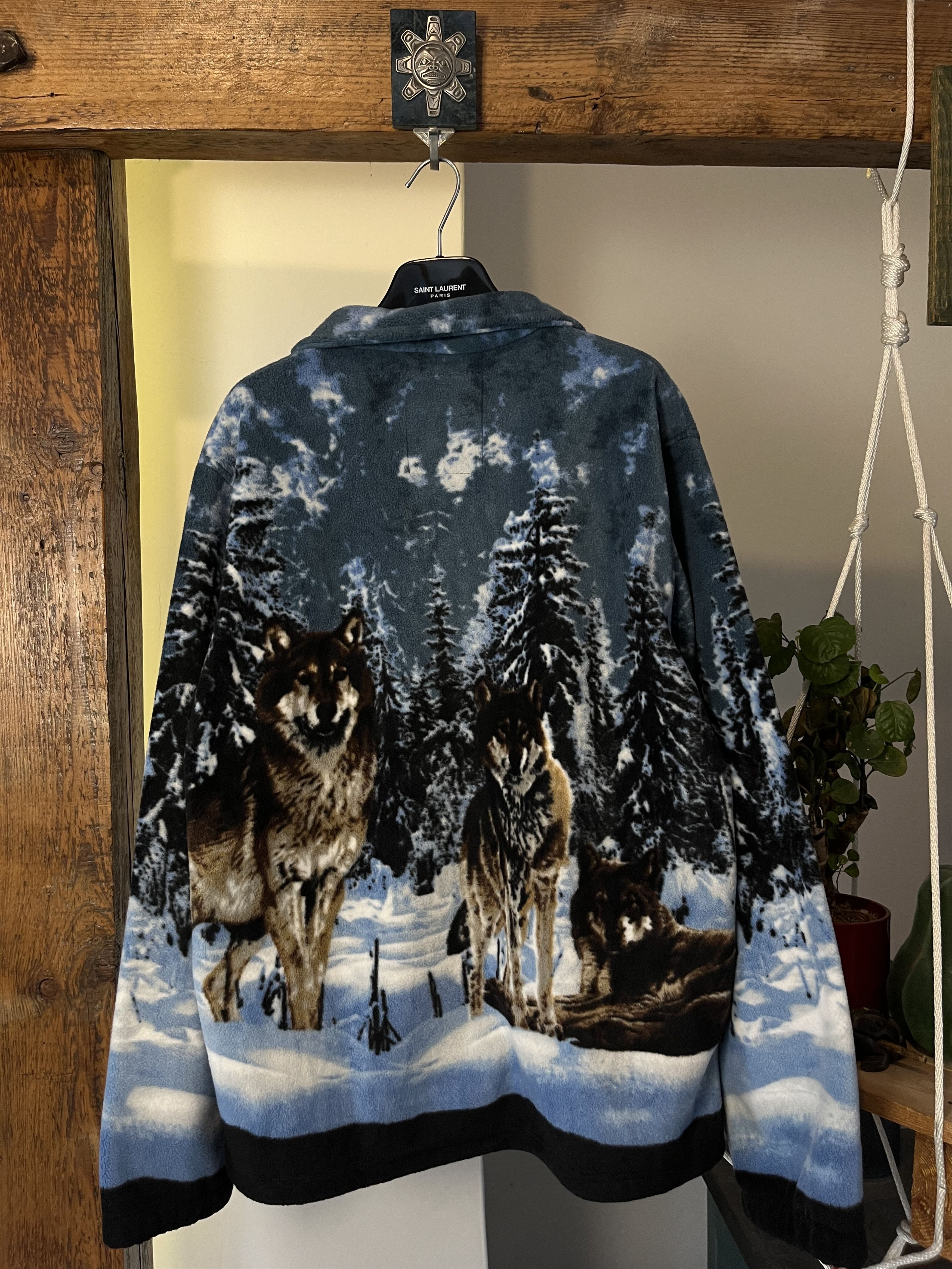 Vintage 90s Wolf Fleece Synchyla Animal Jacket Size US L / EU 52-54 / 3 - 2 Thumbnail