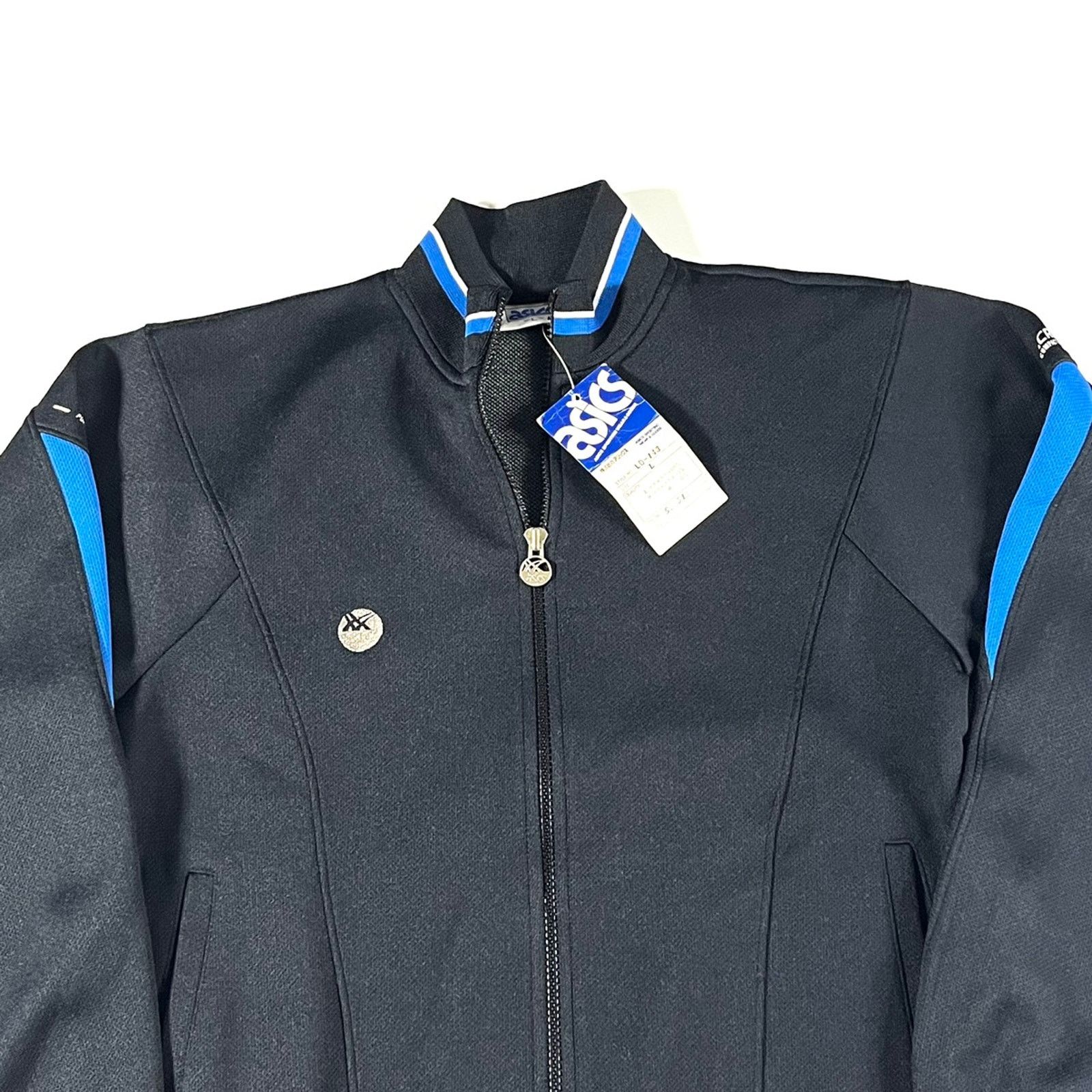 Japanese Brand × Vintage BNWT Vintage 1990’s ASICS Track Jacket Black Medium Size US M / EU 48-50 / 2 - 2 Thumbnail