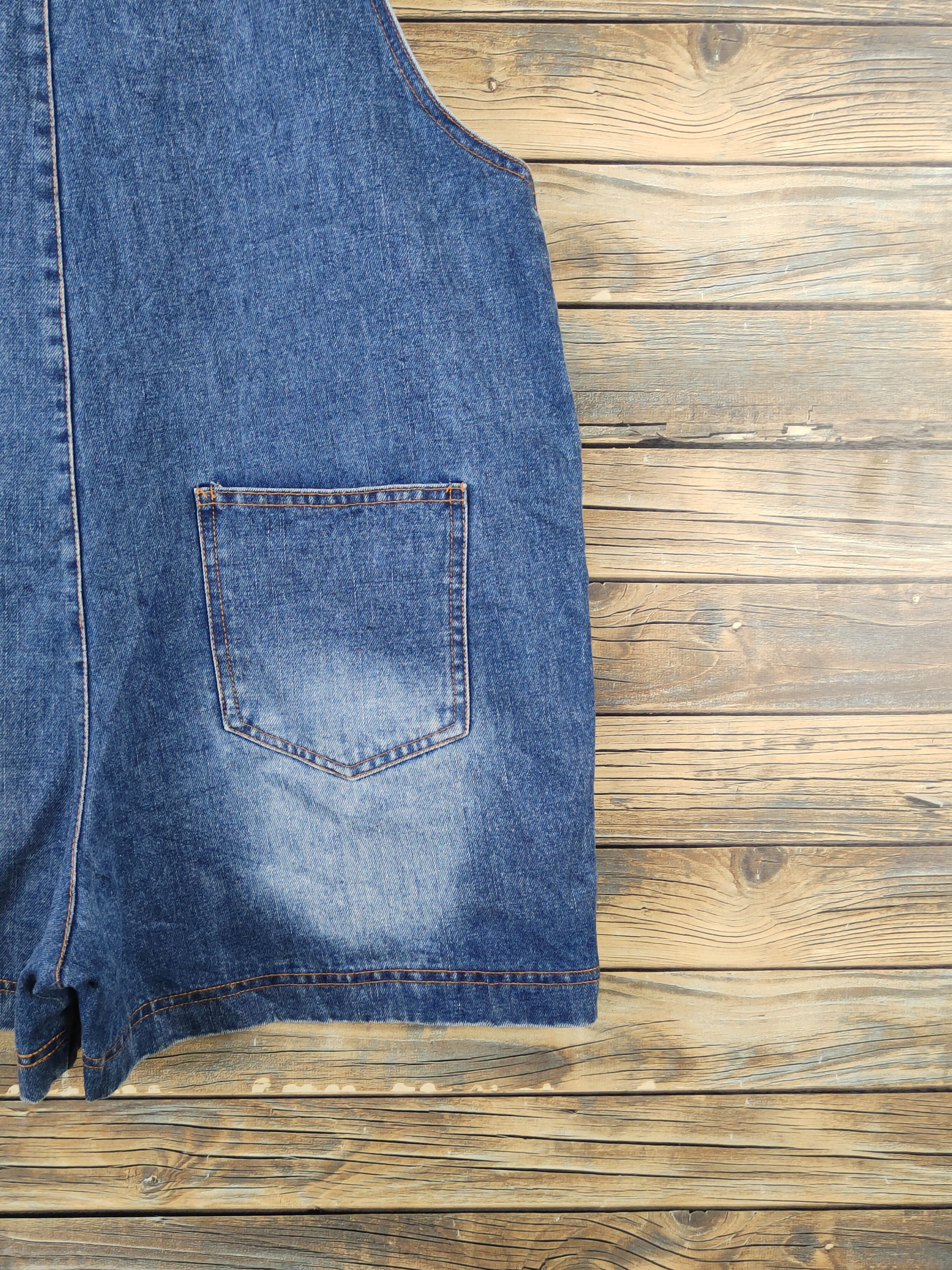 Japanese Brand × Vintage Vintage Nanawinner Blue Denim Shortall Jumpsuits Size 39" - 7 Thumbnail