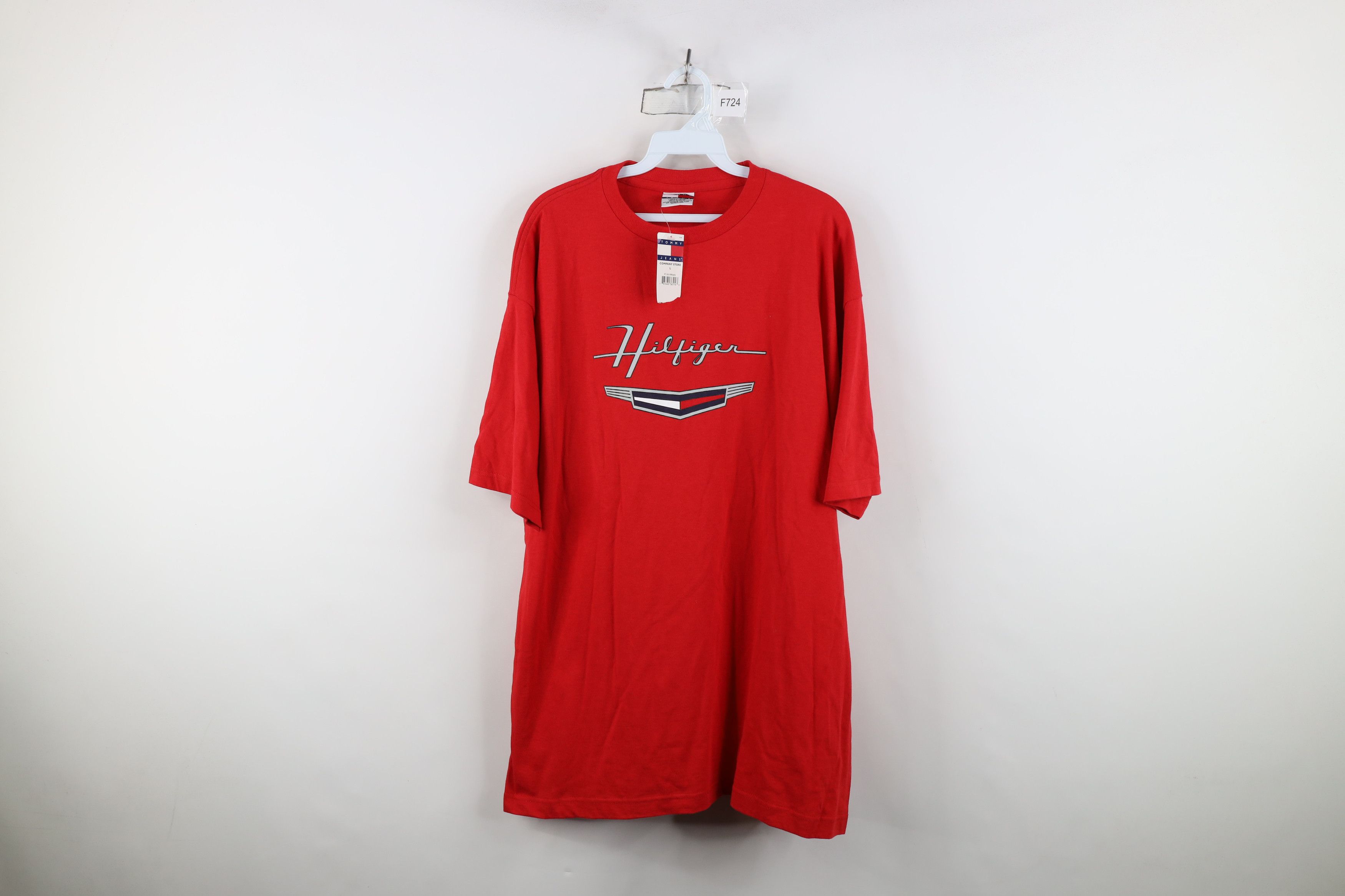 Tommy Hilfiger Deadstock Vintage 90s Tommy Hilfiger Spell Car Logo T-Shirt Size US L / EU 52-54 / 3 - 1 Thumbnail