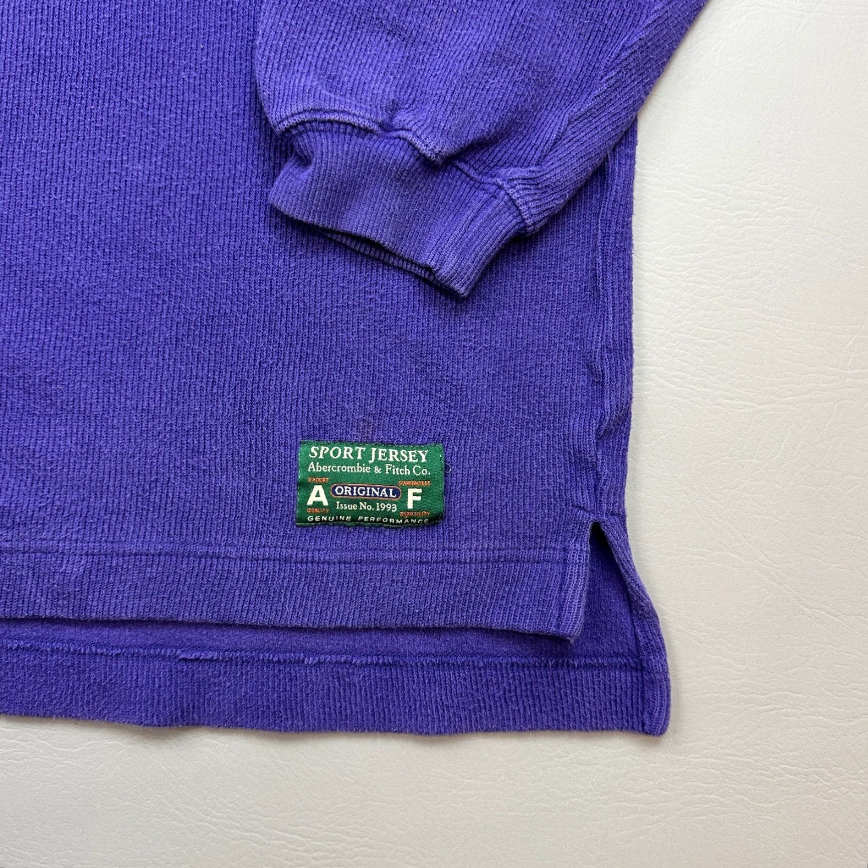 Abercrombie & Fitch VINTAGE Abercrombie & Fitch Pullover Mens Large Purple Mock Neck Sport Jersey Shirt Size US L / EU 52-54 / 3 - 2 Thumbnail