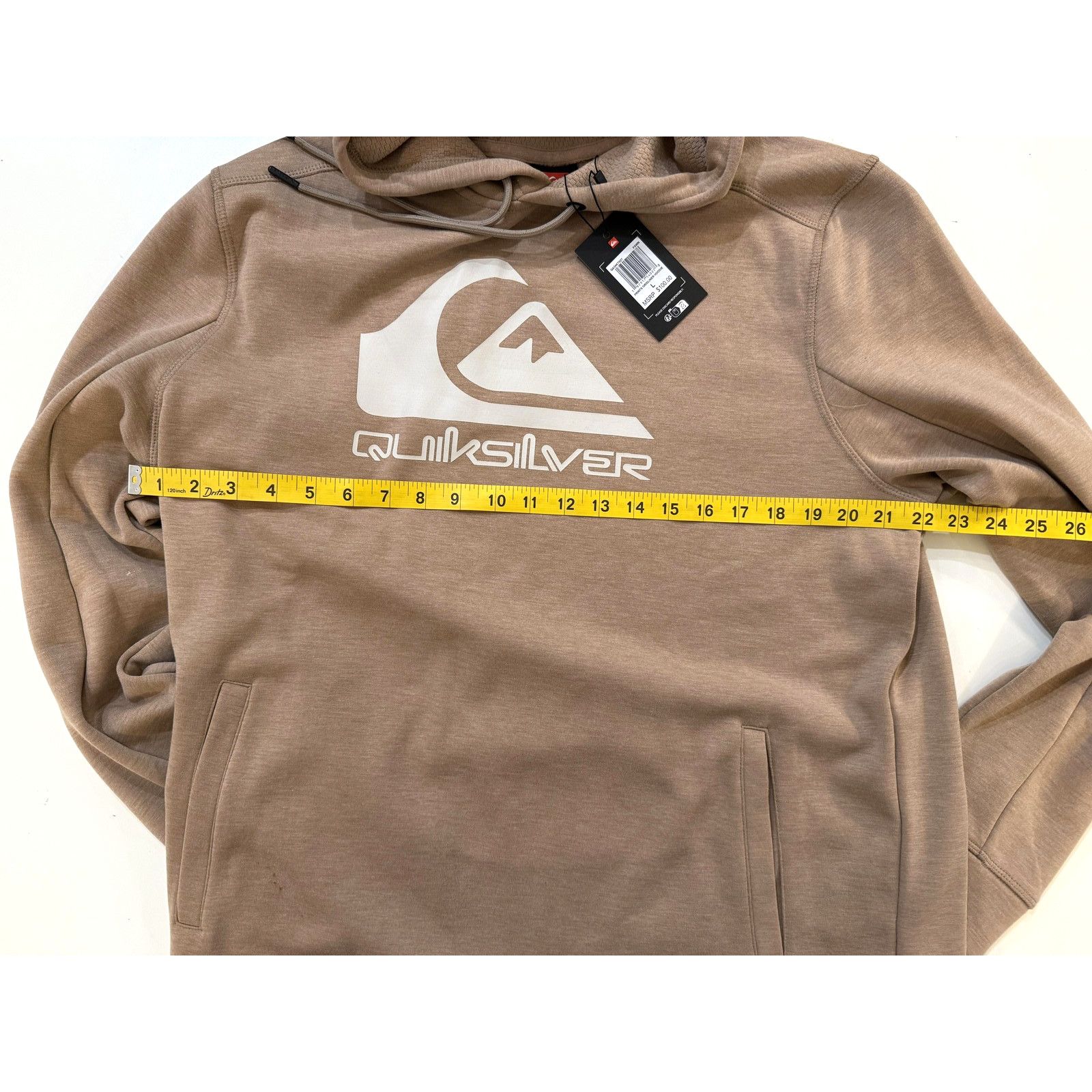 Quiksilver Quiksilver Hoodie Mens LG Fawn Tan Prints Gridliner Pullover Size US L / EU 52-54 / 3 - 6 Thumbnail