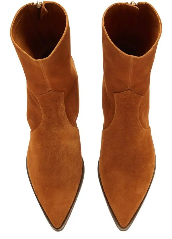 Aquazzura o1y0625 Suede Leather Ankle Boots in Brown Size US 7 / IT 37 - 5 Thumbnail