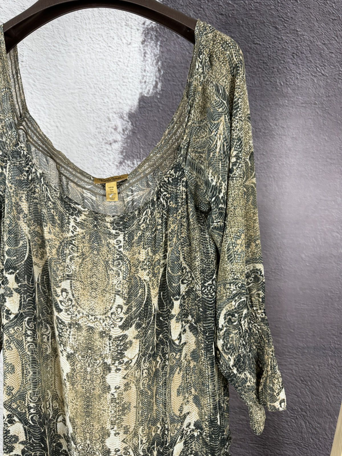 H&M Roberto Cavalli at H&M Shoulderless Dress Silk Ornament Size M / US 6-8 / IT 42-44 - 4 Thumbnail