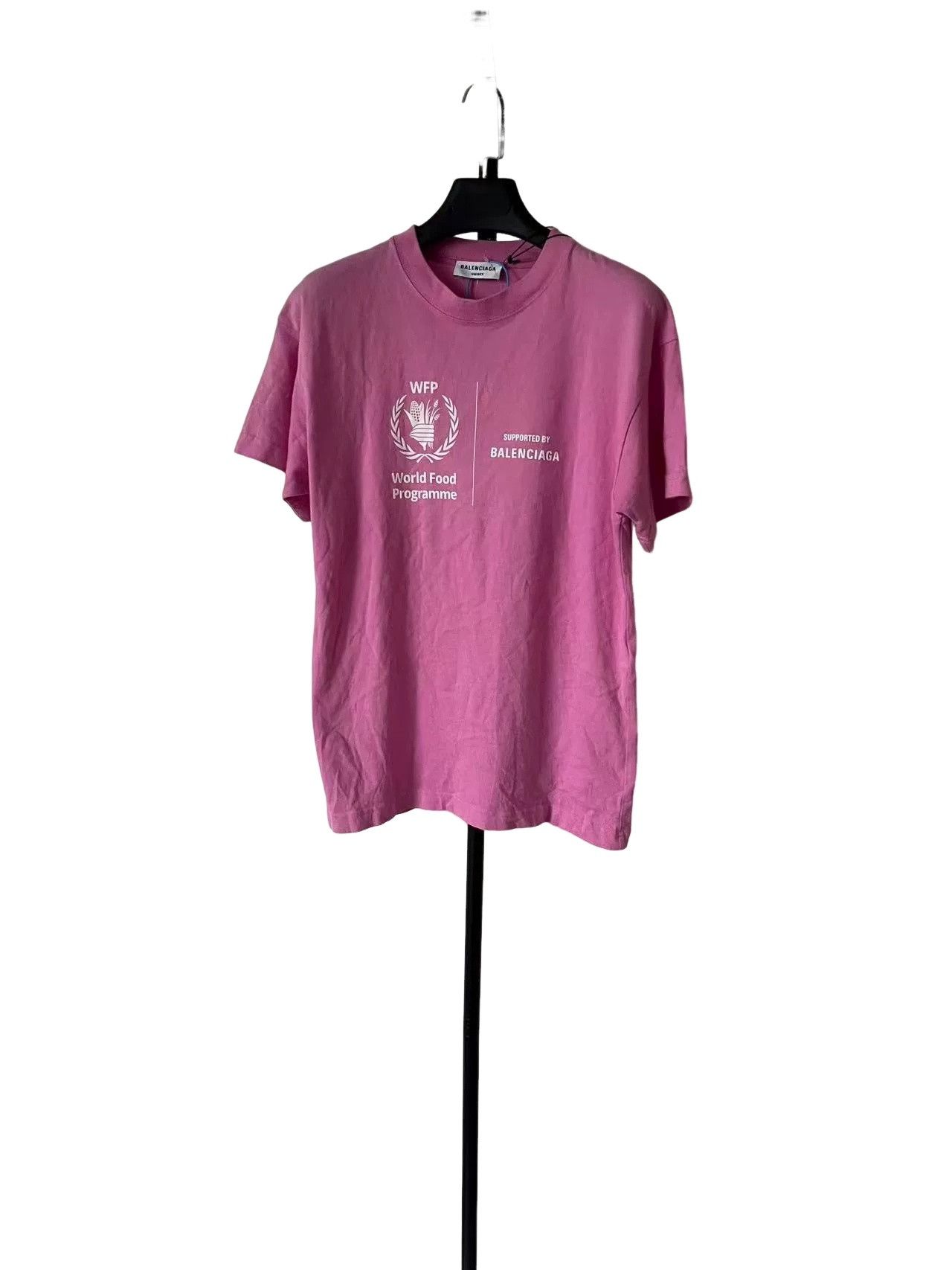 Balenciaga Balenciaga WFP Logo Pink T-Shirt Size XS Size XS / US 0-2 / IT 36-38 - 1 Thumbnail