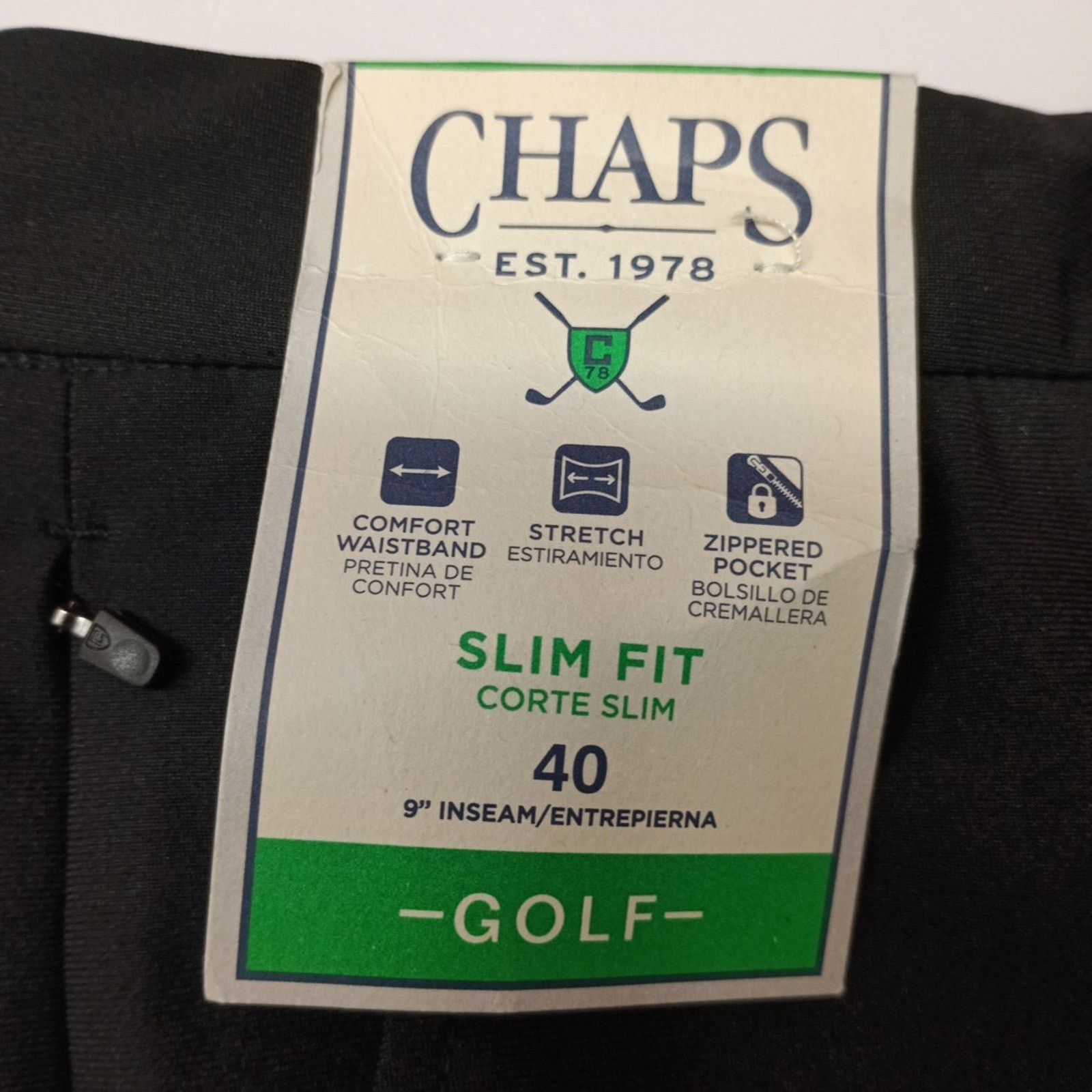 Chaps Chaps Golf Shorts Men's 40 Black Slim Fit 9" Inseam Stretch Size US 40 / EU 56 - 2 Thumbnail