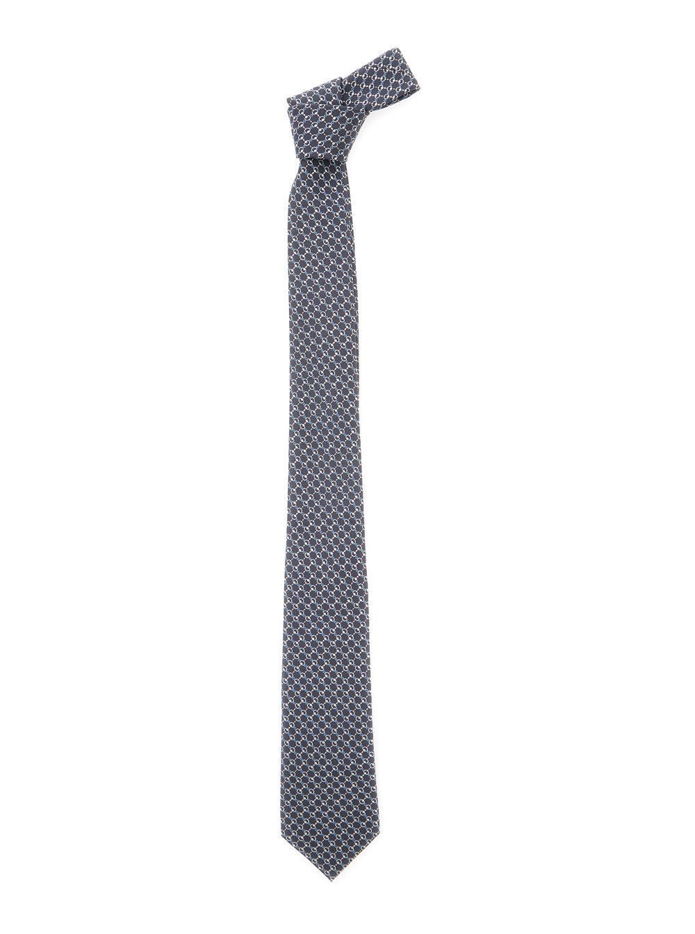 Gucci Grey Tie with All-Over Horsebit Print in Silk Man Size ONE SIZE - 1 Thumbnail