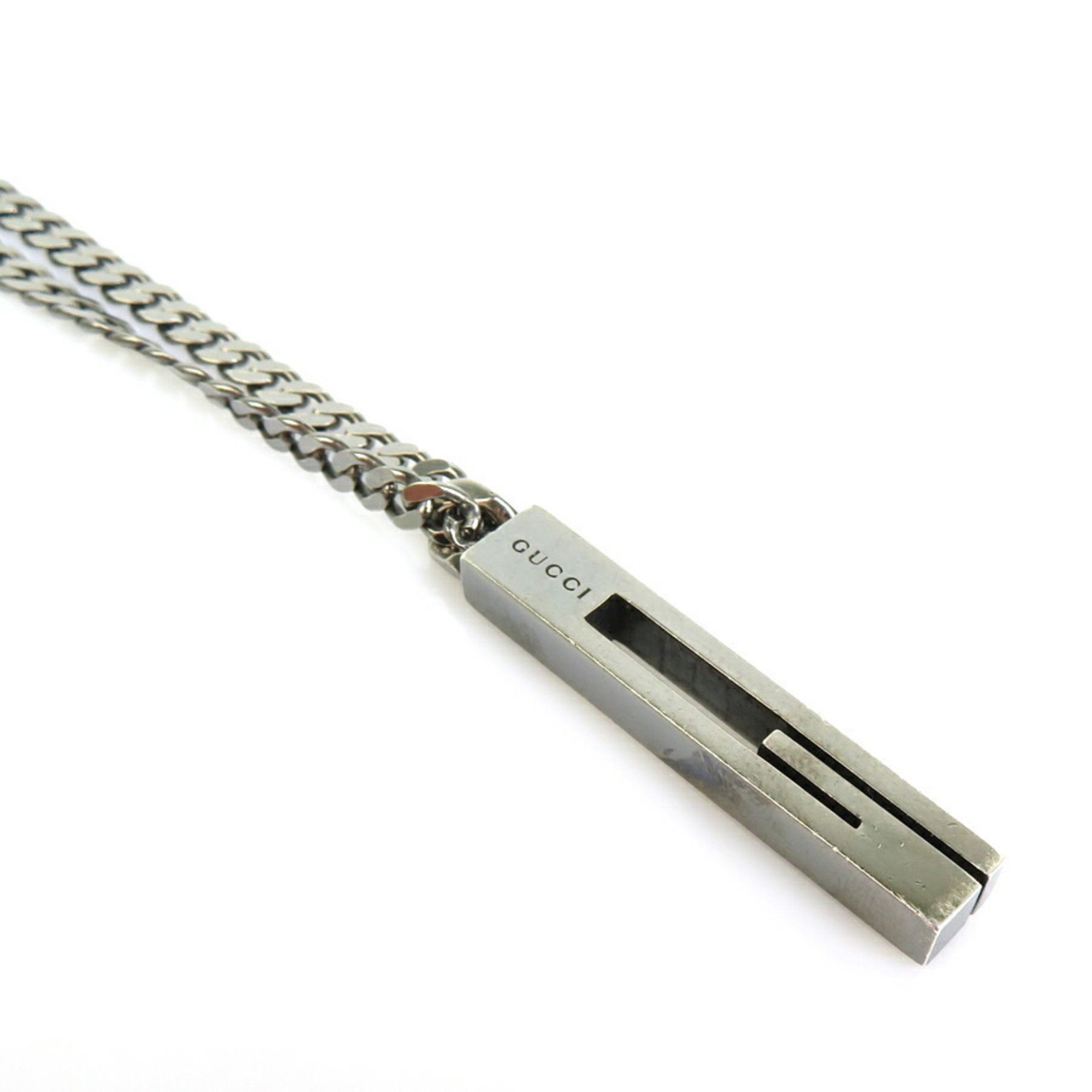 image of Gucci Necklace G Logo Silver 925 Gunmetal Unisex, Women's