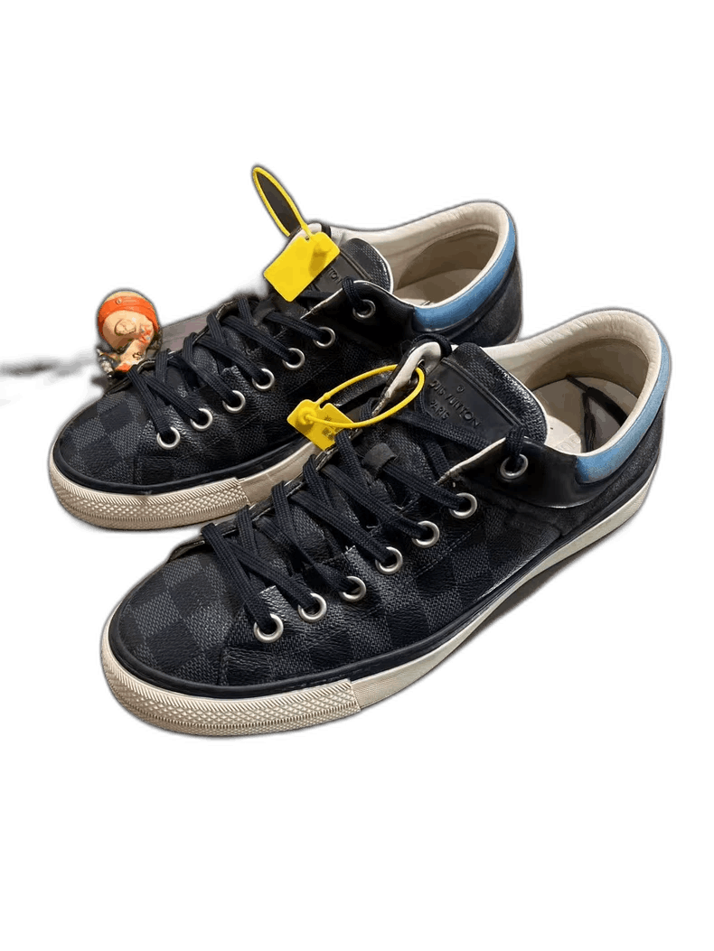 Louis Vuitton lv blue checkered lowtop sneakers-2507 Size US 7 / EU 40 - 1 Thumbnail