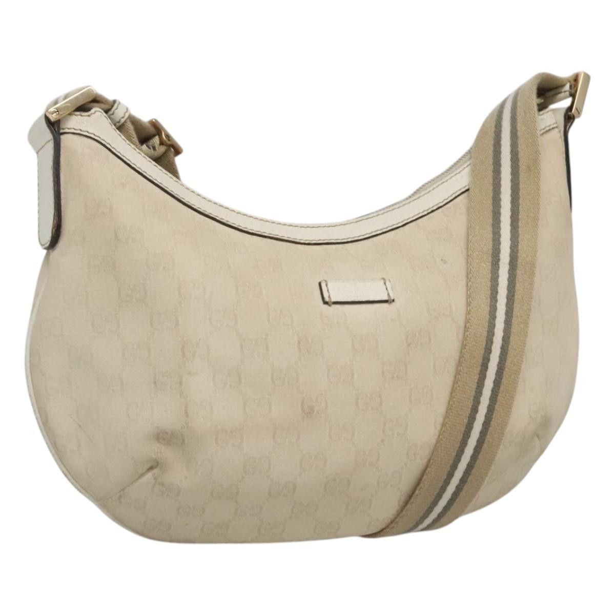 Gucci GUCCI GG Canvas Shoulder Bag White Gold Size ONE SIZE - 1 Thumbnail