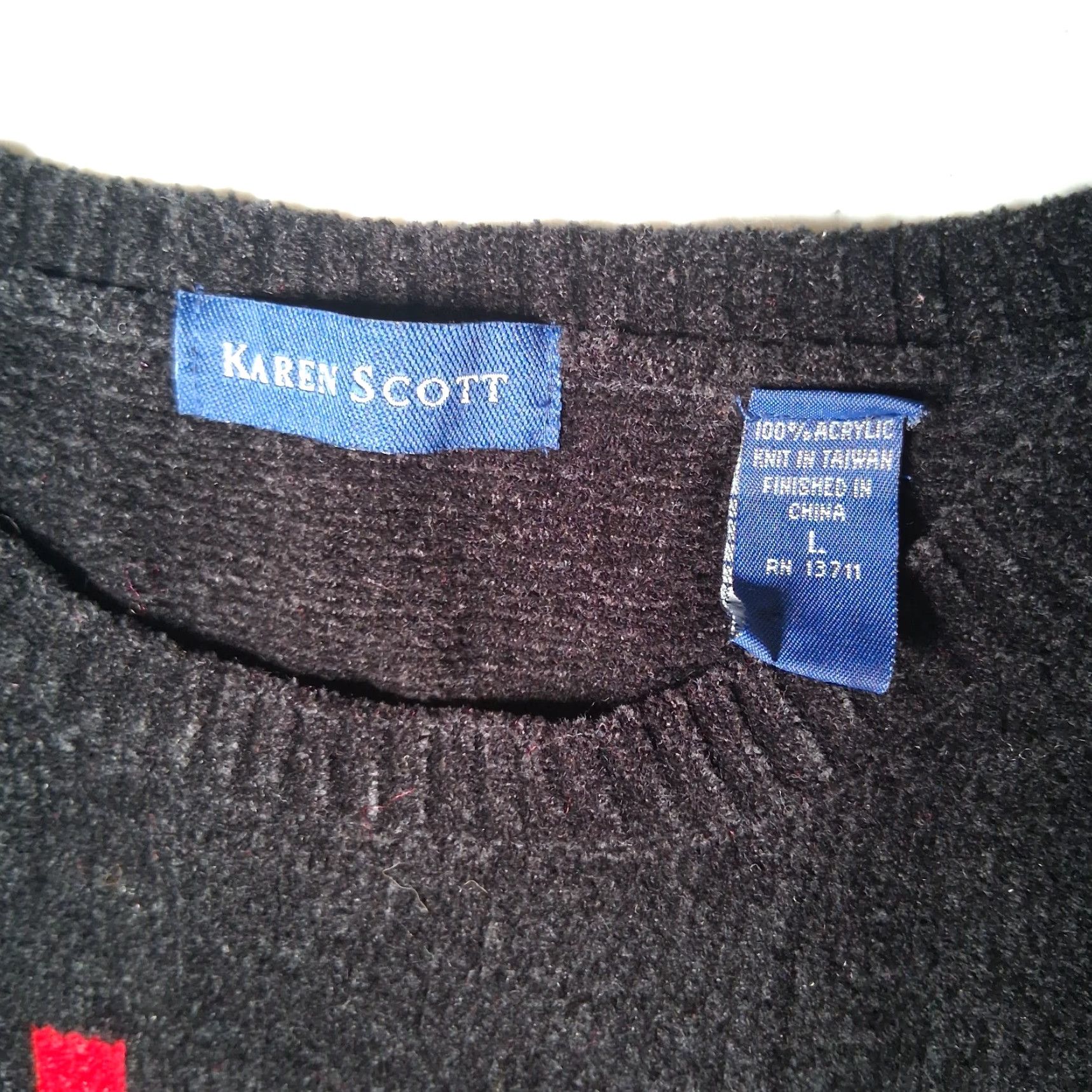 Vintage VINTAGE Karen Scott Sweater Pullover Women’s L Black Quilted Knit Retro Y2K Size L / US 10 / IT 46 - 6 Thumbnail