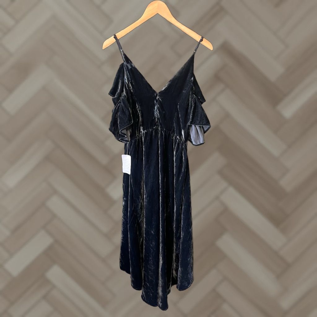 Velour Chelsea28 Womens Blue Velour Short Sleeve Midi Size Small NWT Size 28" / US 6 / IT 42 - 1 Thumbnail