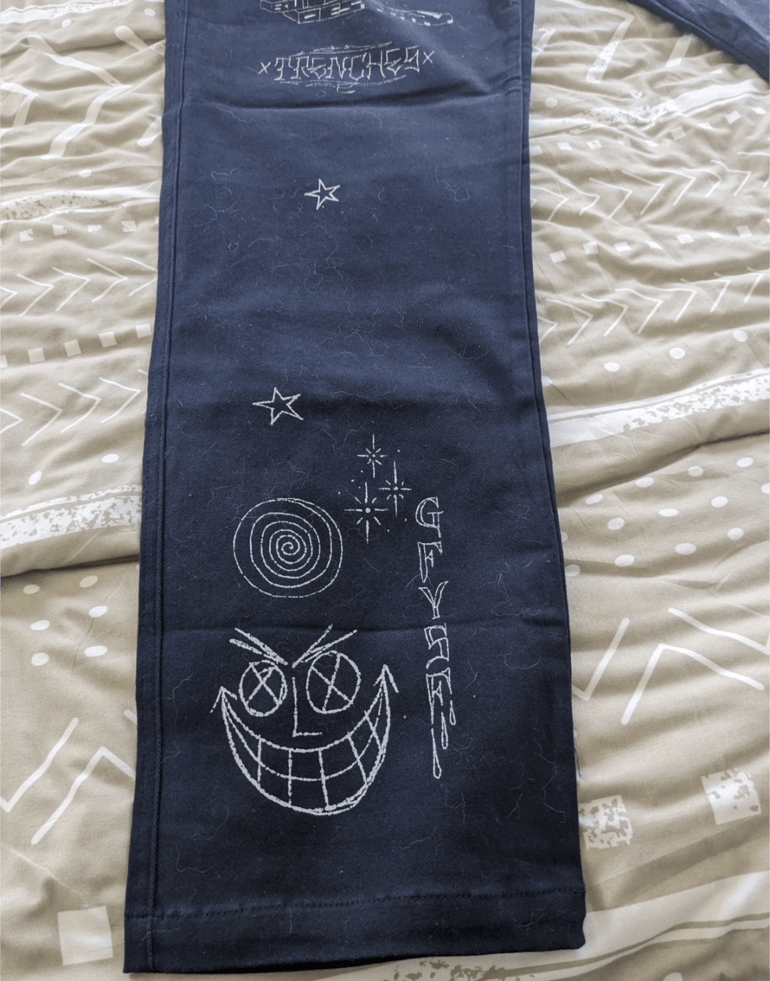 8&9 Clothing Co. 8 &9 MFG Scribbles Pants In Navy Blue Size US 44 / EU 60 - 2 Thumbnail