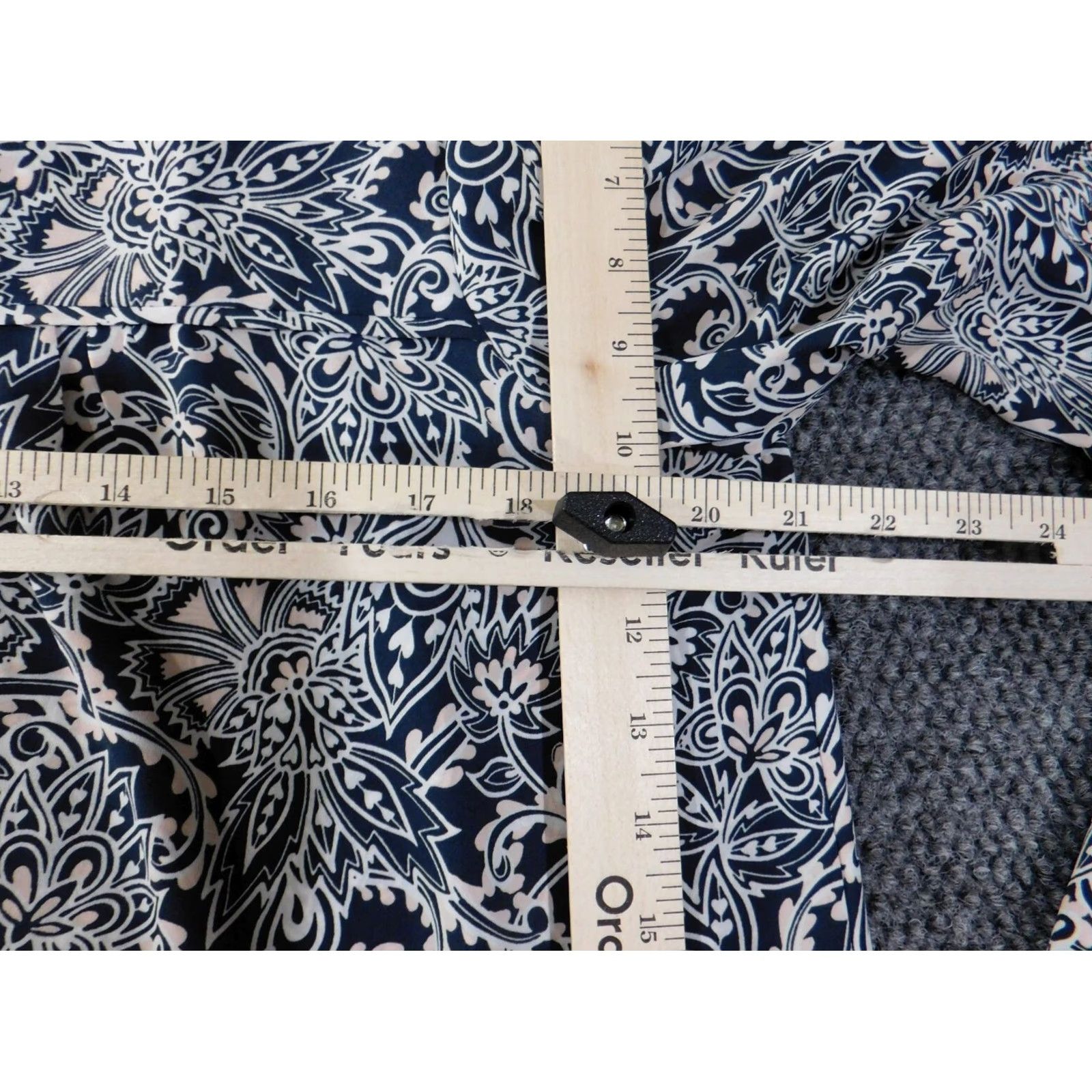 Ann Taylor Loft Top Medium Blue Floral Womens Pullover Coastal Cotton Polyester Casual Shirt Blouse M Womens Regular Knit Size M / US 6-8 / IT 42-44 - 4 Thumbnail