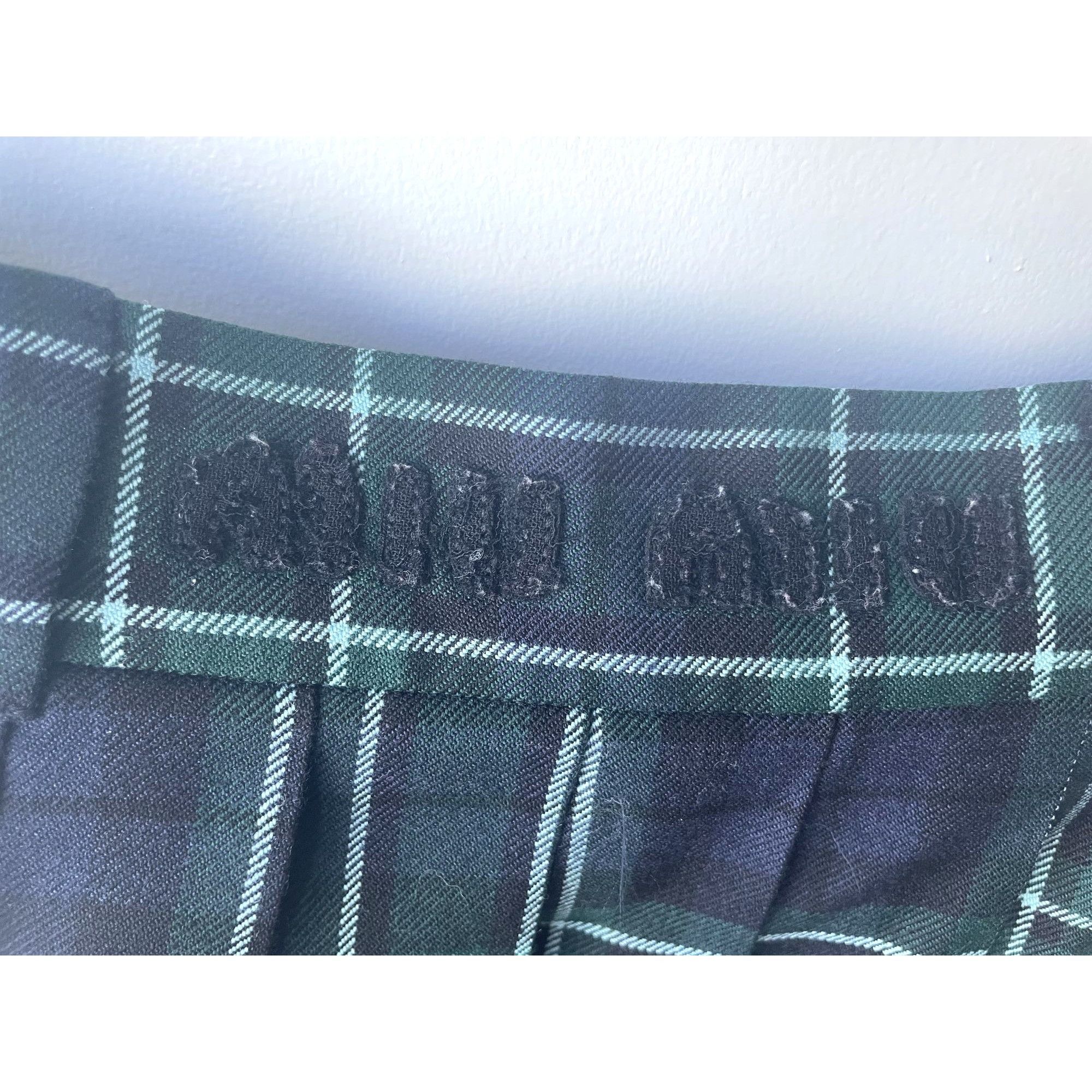 Miu Miu Miu Miu Green & Navy Plaid Pleated Wool Skirt Made In Italy Size 38" / US 16 / IT 52 - 4 Thumbnail