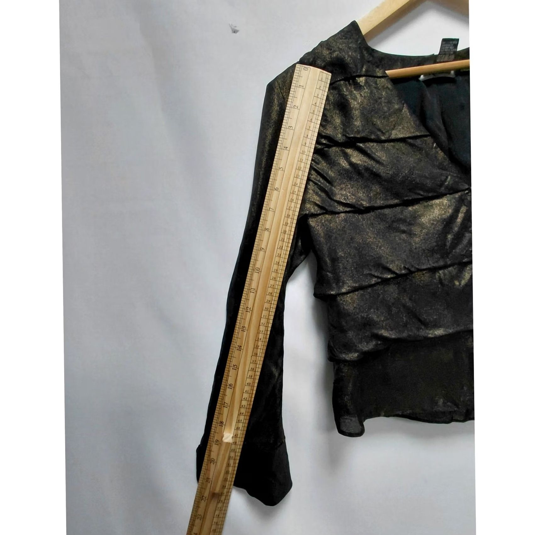 Vintage VINTAGE Per Se Metallic Silk Jacket Black Women Size 6 Size M / US 6-8 / IT 42-44 - 6 Thumbnail