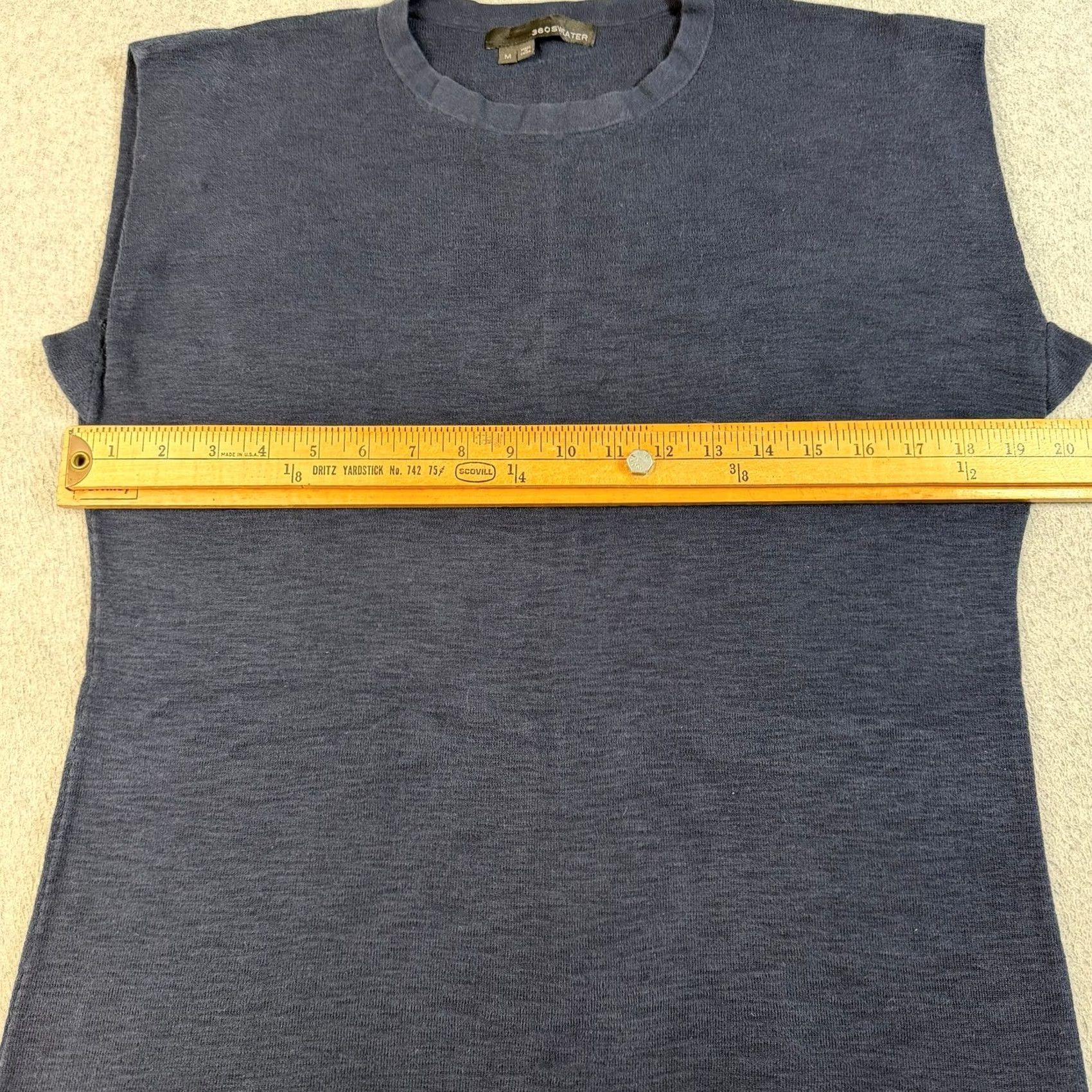 Vintage 360SWEATER Dress Women M Blue Knit Cap Sleeve Tunic Crew Neck Sleeveless Lightweight Casual Knit Blouse 100% Cotton Short Dress Size M / US 6-8 / IT 42-44 - 6 Thumbnail