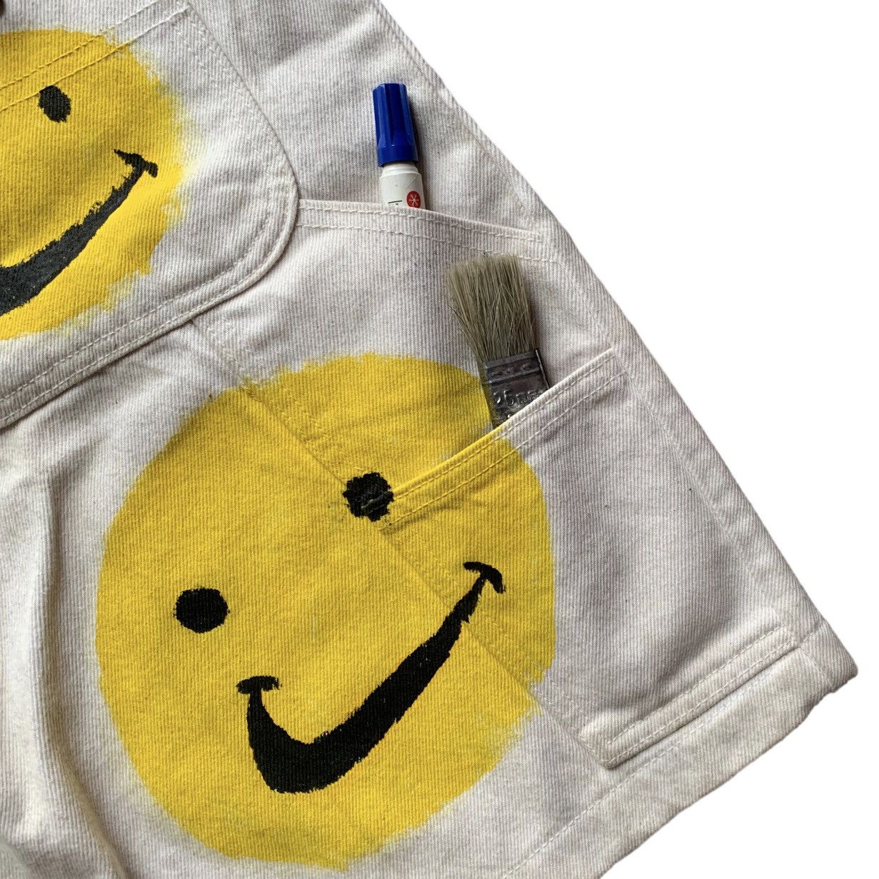Nike × Vintage Nike Custom Painted Smile Short Carpenter Pants Size US 30 / EU 46 - 5 Thumbnail