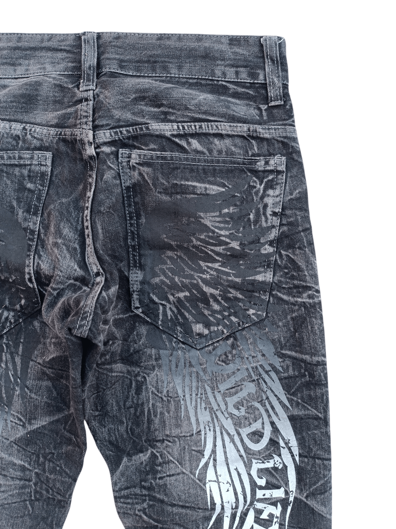 Japanese Brand Vintage Wild Life LGB Style Whiskers Skulls Denim Pants Size US 32 / EU 48 - 2 Thumbnail