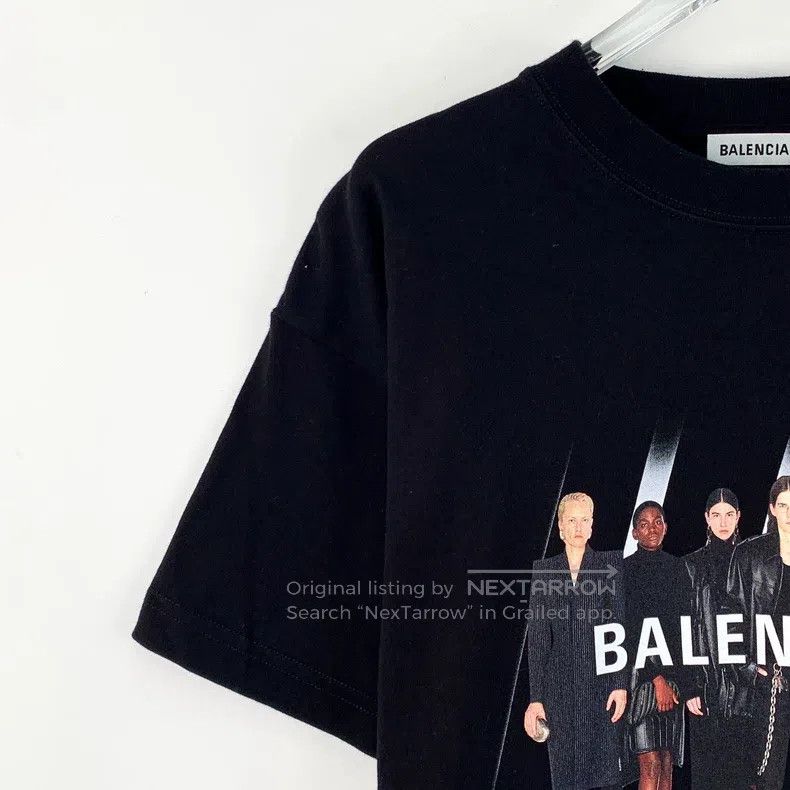 Balenciaga Balenciaga Black Logo Letter Printed Cotton Crew Neck Shor Size US XS / EU 42 / 0 - 3 Thumbnail