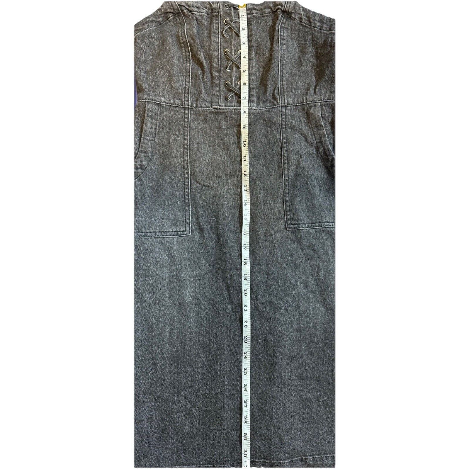 I.N.C INC Women’s Lace Up Denim Dress | Deep black | Size 0 Size S / US 4 / IT 40 - 11 Thumbnail