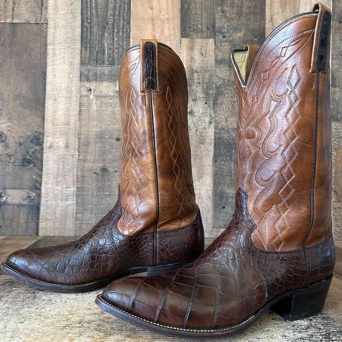 Dan Post Western Boot Dan Post Alligator Bias Cut Cowboy Boots Mens 12