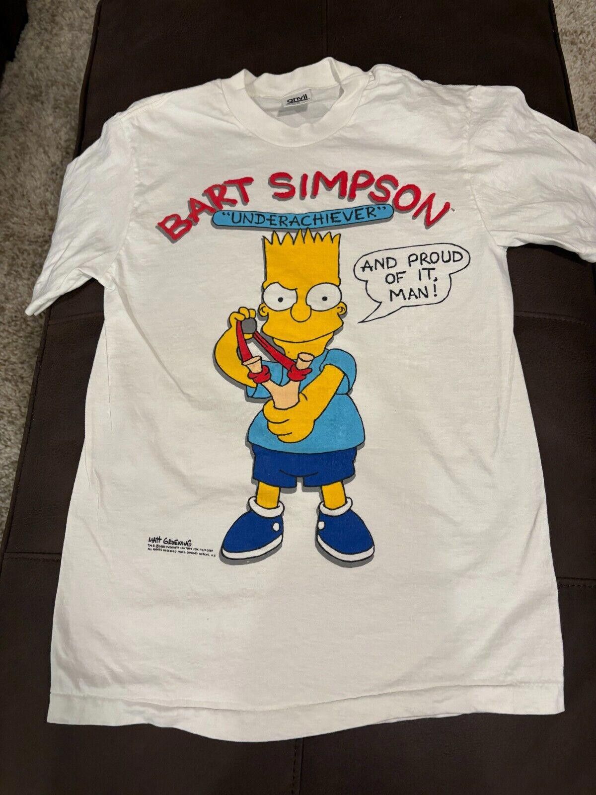 Designer VINTAGE THE SIMPSONS T SHIRT SMALL UNDERACHIEVER Size ONE SIZE - 1 Preview