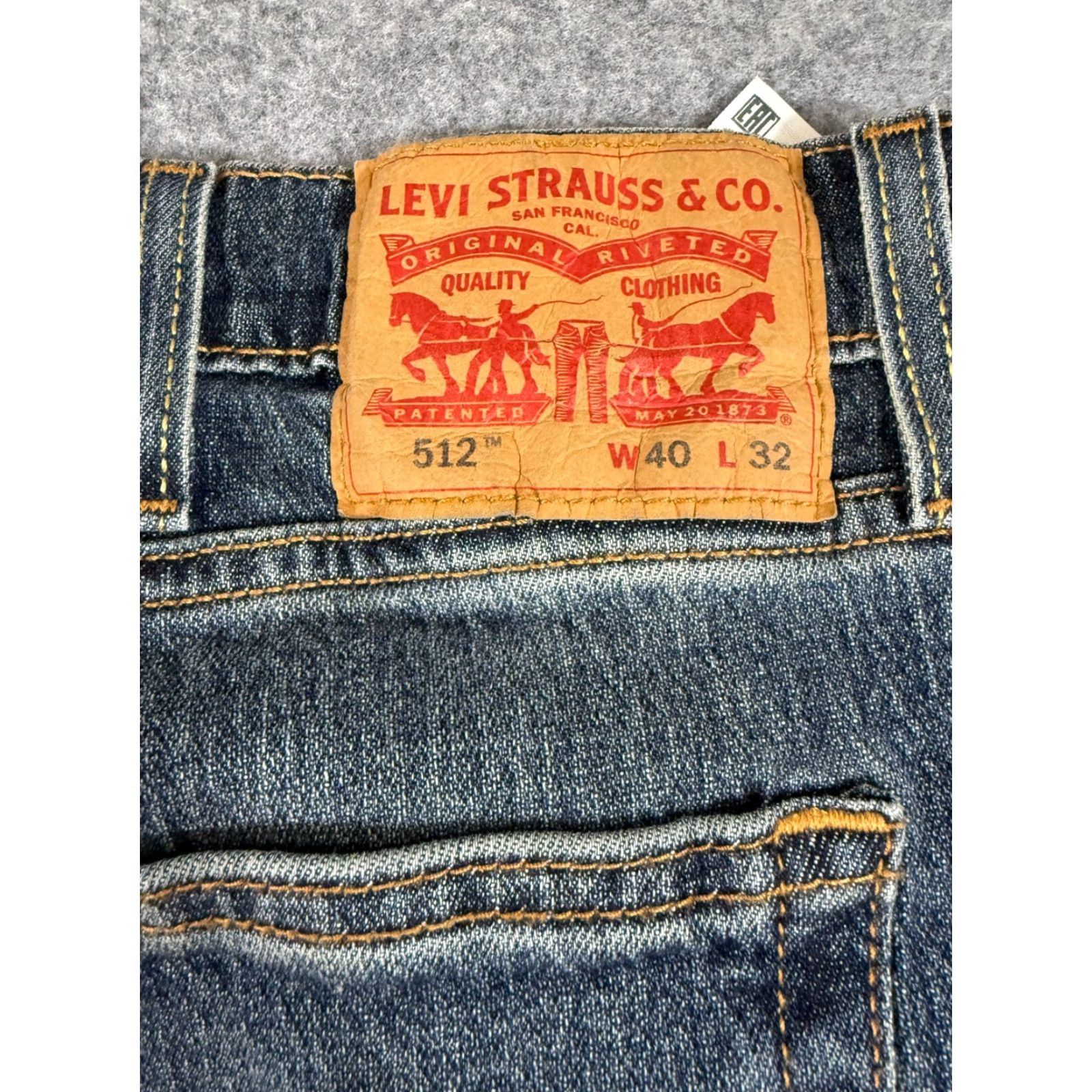 Levi's Levi's 512 Jeans Mens 40W 32L Blue Denim Straight Leg 5-Pocket Whisker Medium Wash City Streetwear Mens Size US 40 / EU 56 - 5 Thumbnail